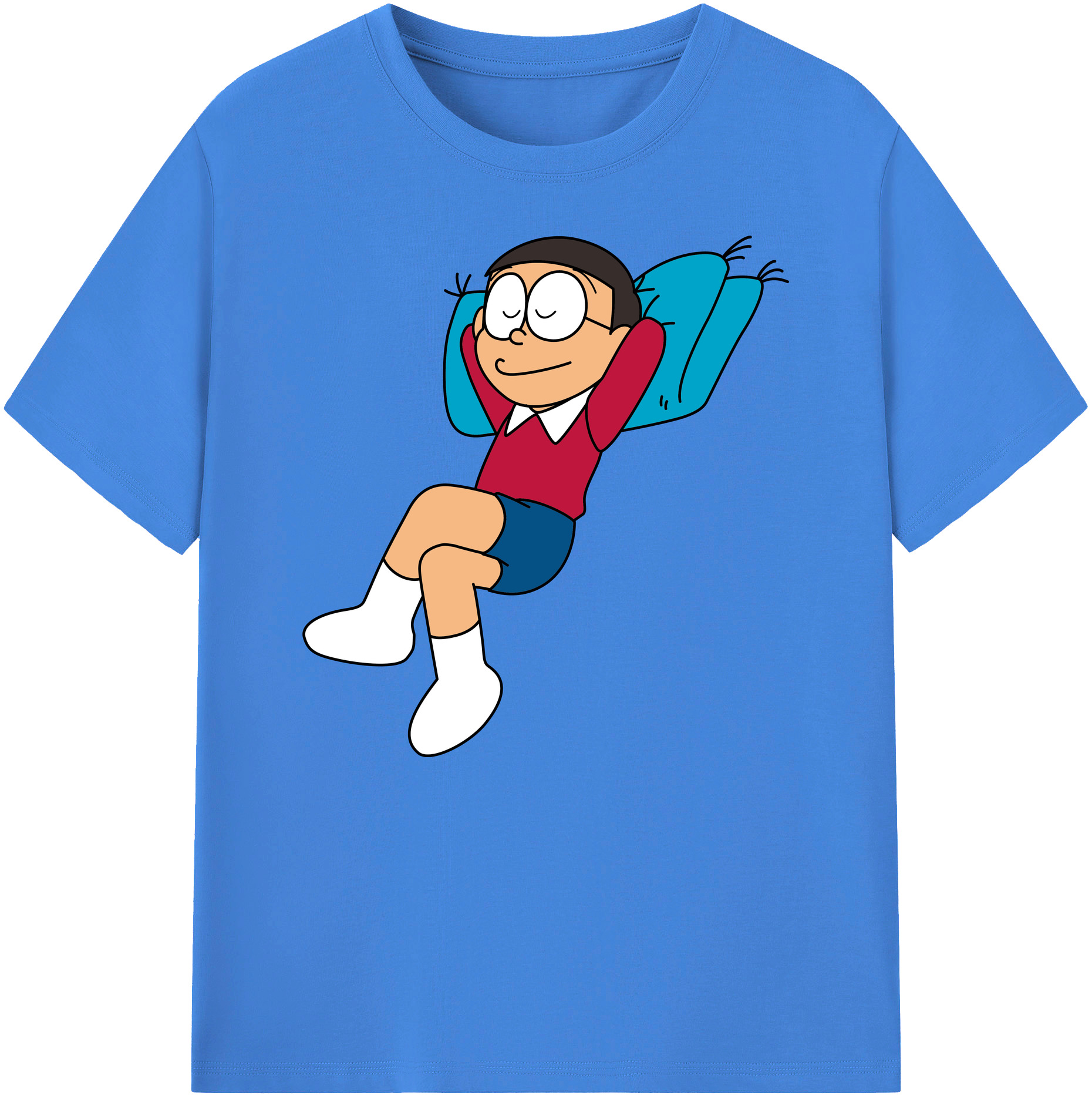 （画像用） ドラえもん 野比 のび太 Doraemon Nobita Nobi 綿100％ メンズ半袖Tシャツ｜肌触りやわらか＆通気性