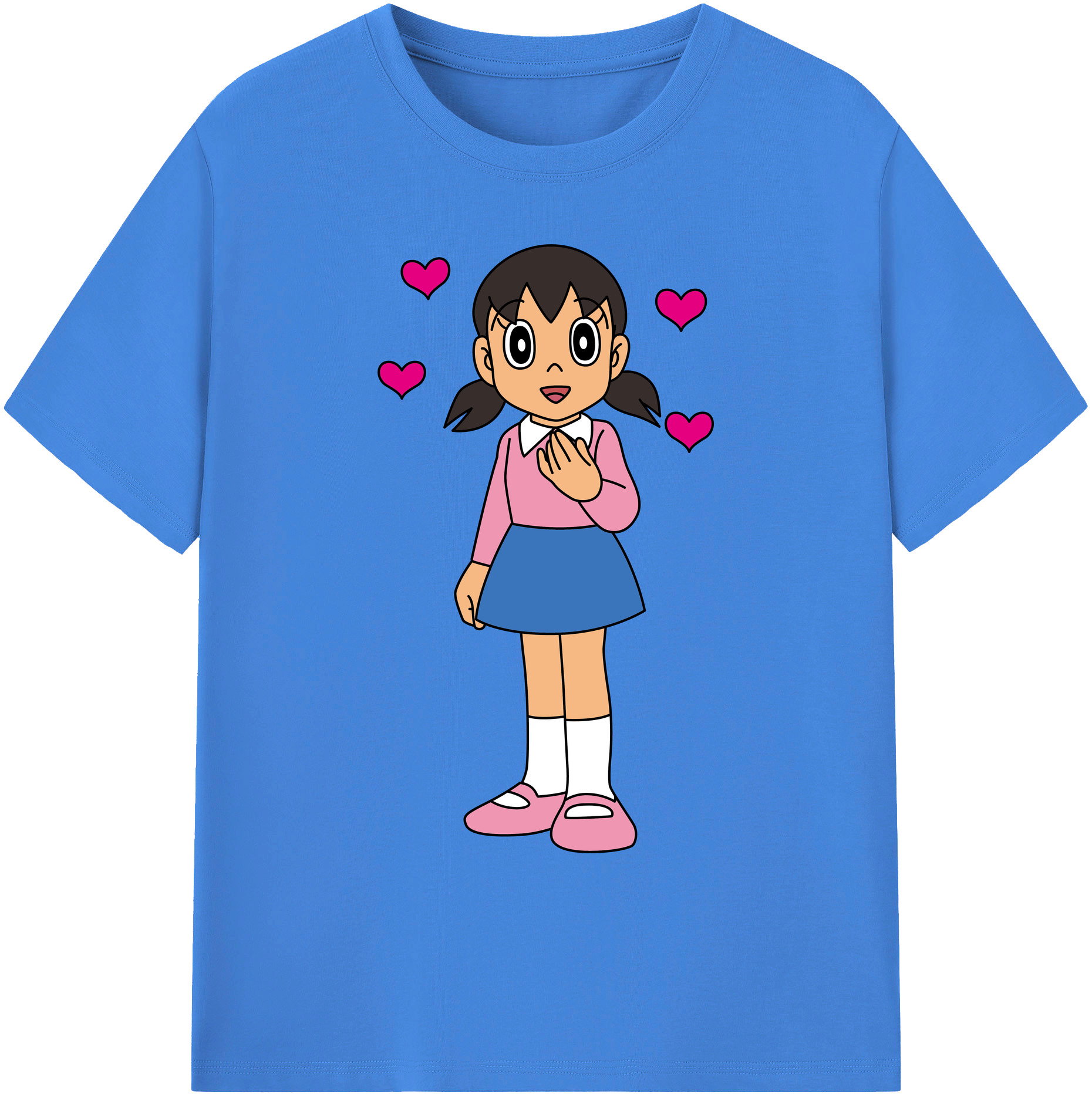 （画像用） ドラえもん みなもと しずか Doraemon Shizuka Minamoto 綿100％ メンズ半袖Tシャツ｜肌触りやわらか＆通気性