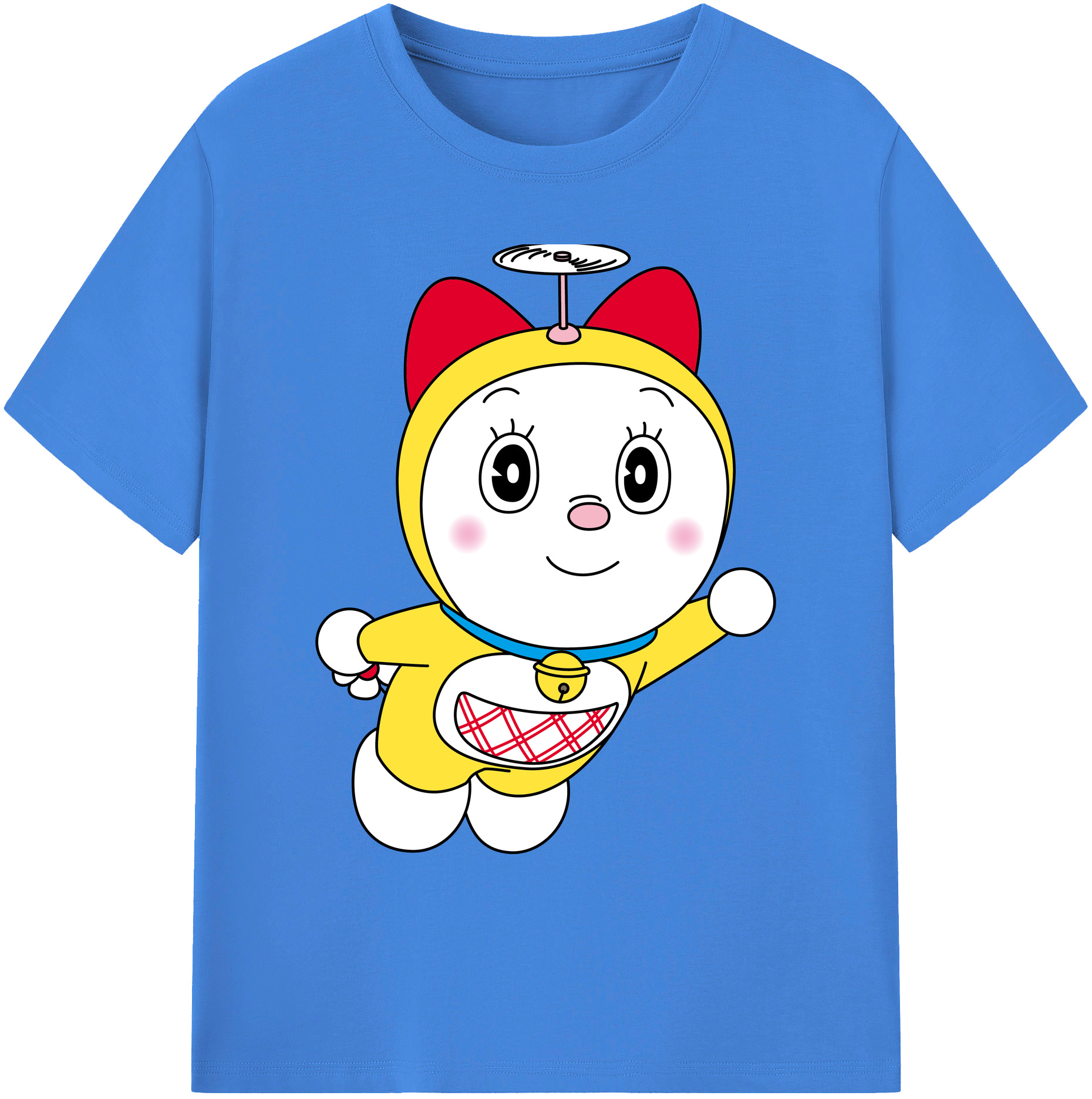 （画像用） ドラえもん ドラミ Doraemon Dorami 綿100％ メンズ半袖Tシャツ｜肌触りやわらか＆通気性