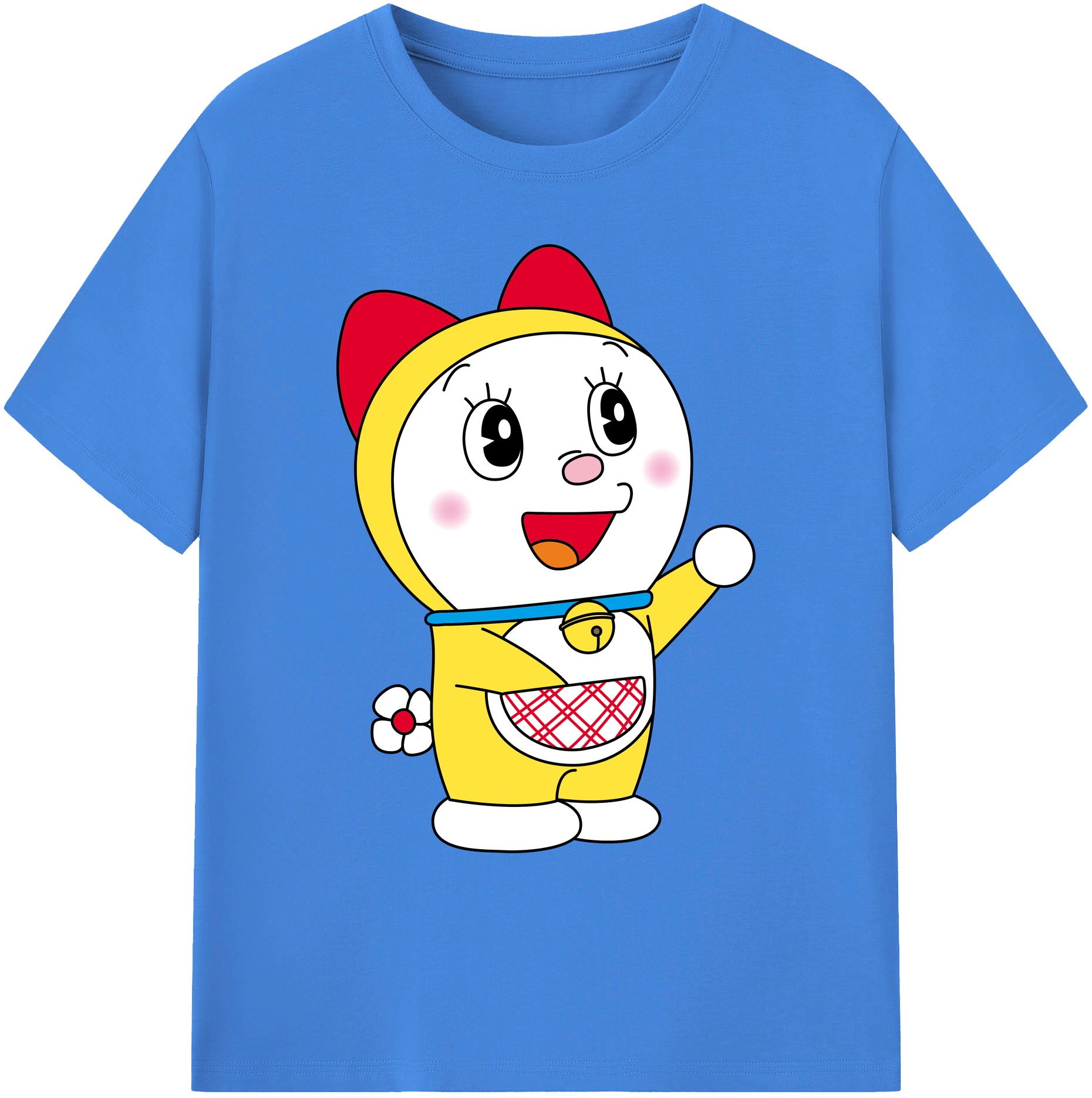 （画像用） ドラえもん ドラミ Doraemon Dorami 綿100％ メンズ半袖Tシャツ｜肌触りやわらか＆通気性
