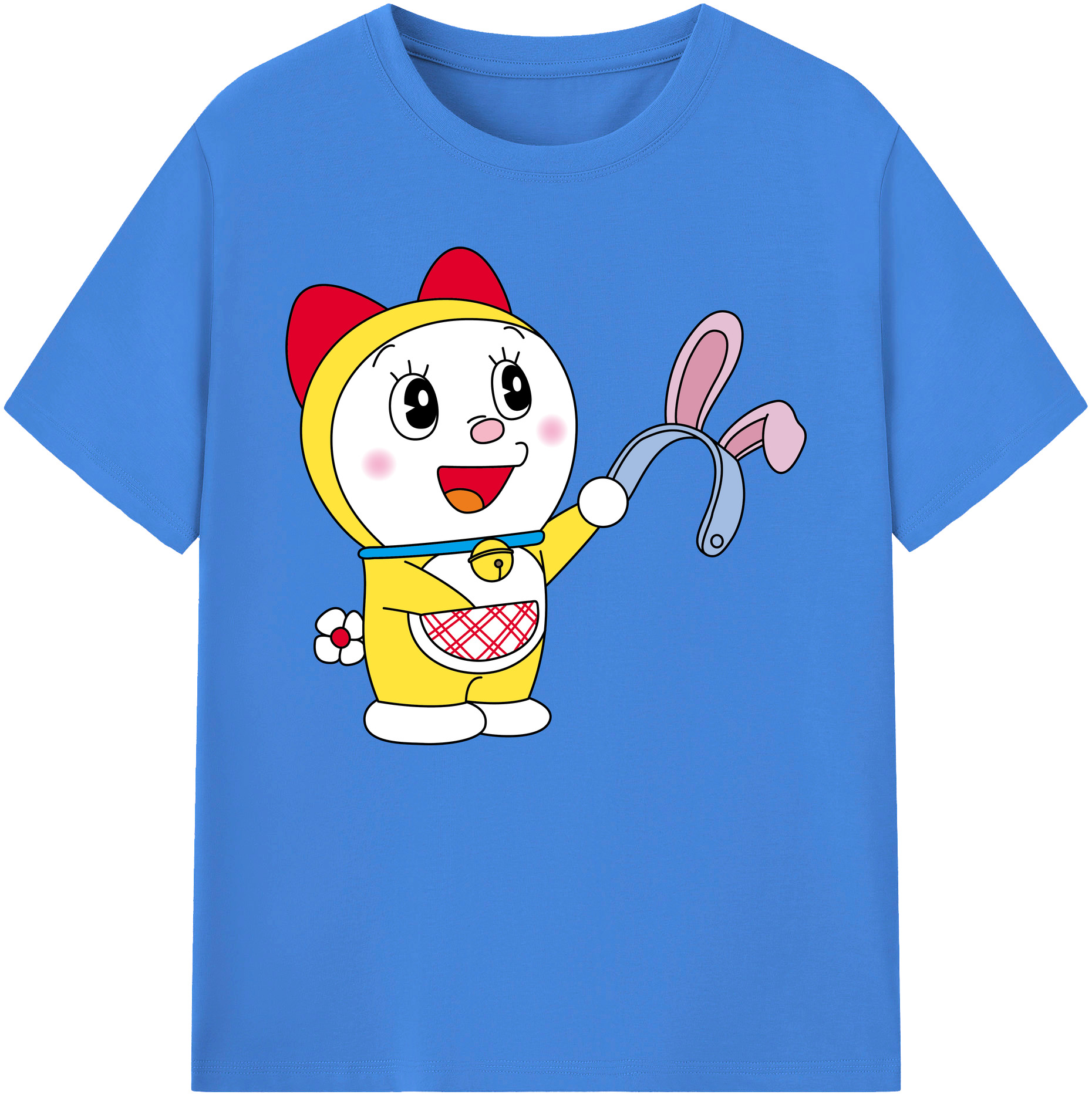 （画像用） ドラえもん ドラミ Doraemon Dorami 綿100％ メンズ半袖Tシャツ｜肌触りやわらか＆通気性