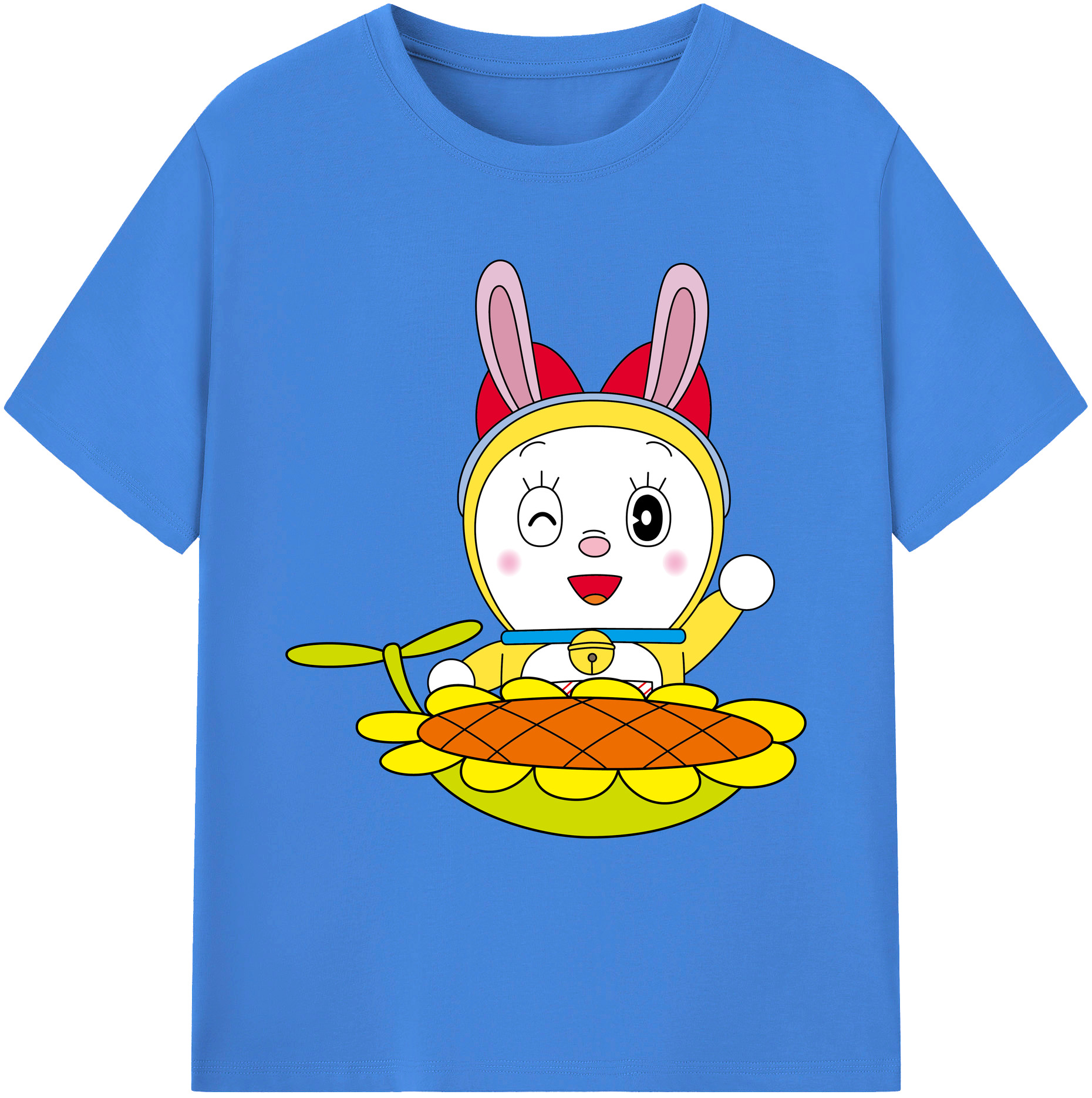 （画像用） ドラえもん ドラミ Doraemon Dorami 綿100％ メンズ半袖Tシャツ｜肌触りやわらか＆通気性
