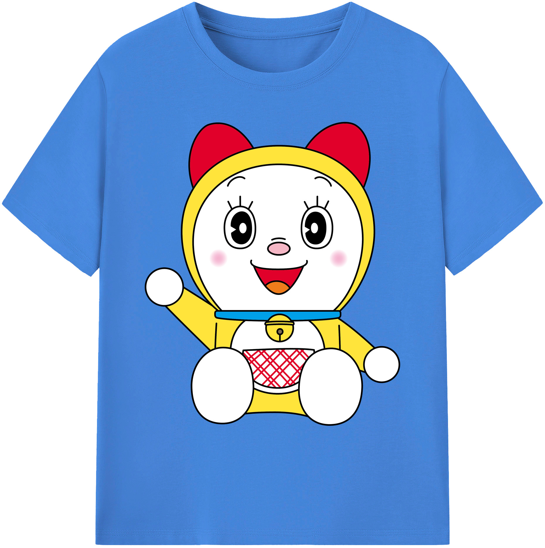 （画像用） ドラえもん ドラミ Doraemon Dorami 綿100％ メンズ半袖Tシャツ｜肌触りやわらか＆通気性