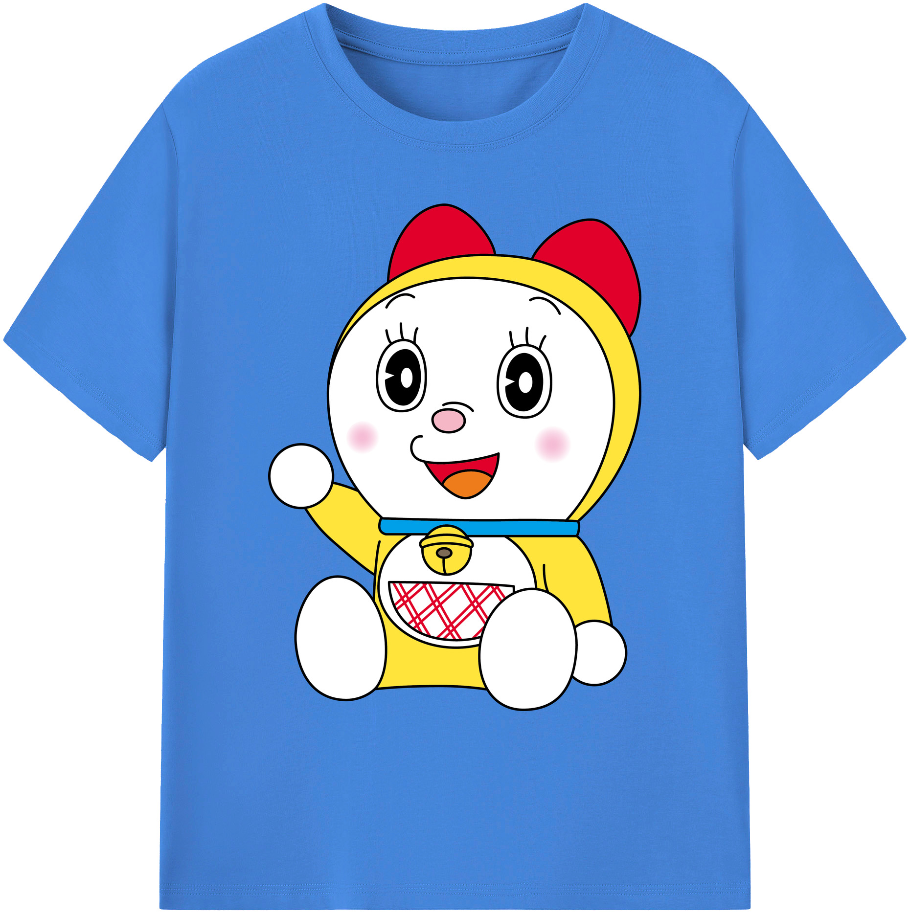 （画像用） ドラえもん ドラミ Doraemon Dorami 綿100％ メンズ半袖Tシャツ｜肌触りやわらか＆通気性