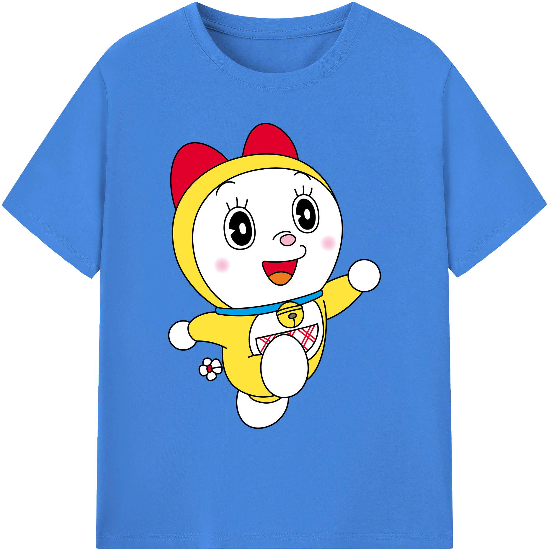 （画像用） ドラえもん ドラミ Doraemon Dorami 綿100％ メンズ半袖Tシャツ｜肌触りやわらか＆通気性