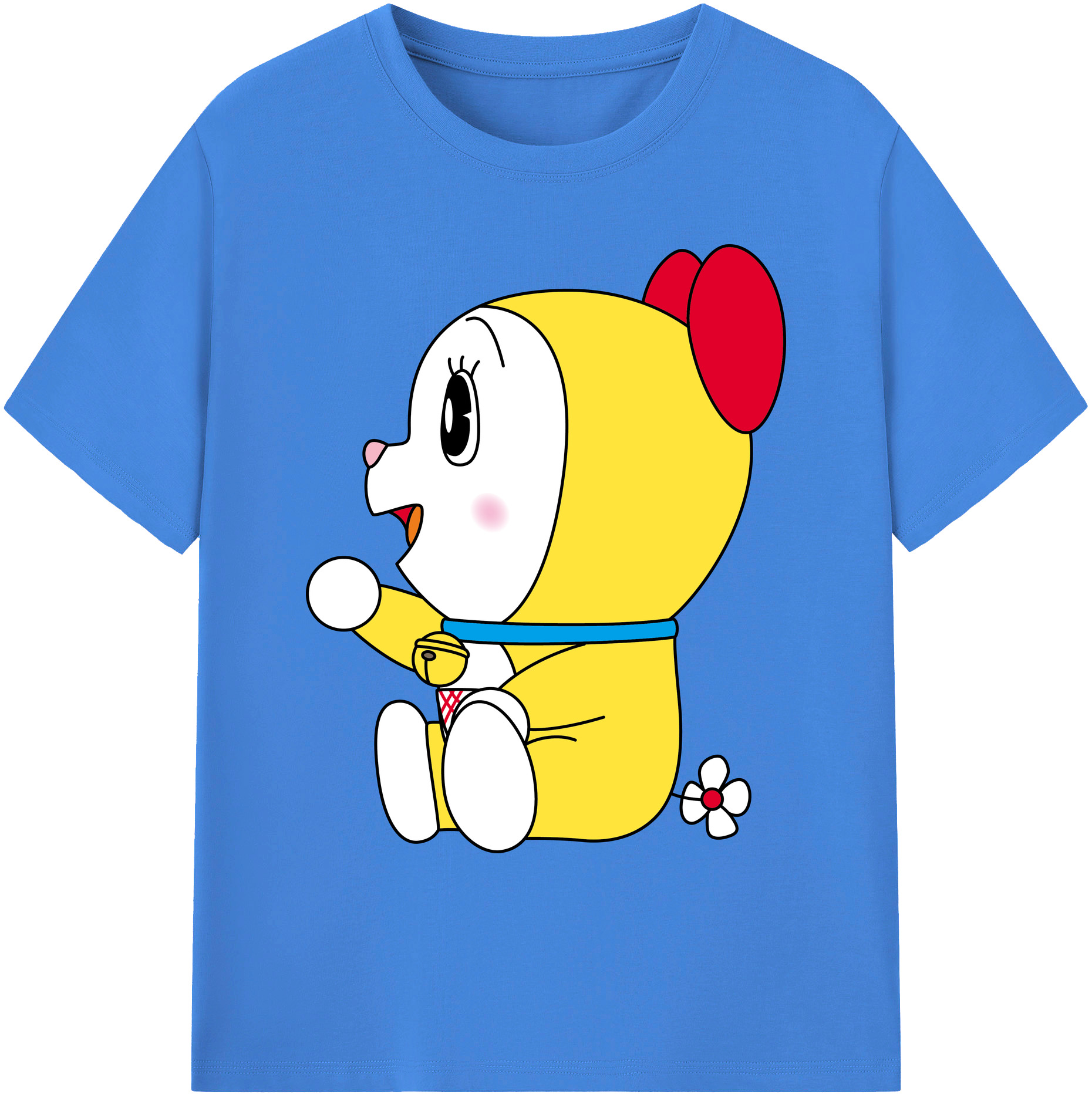 （画像用） ドラえもん ドラミ Doraemon Dorami 綿100％ メンズ半袖Tシャツ｜肌触りやわらか＆通気性