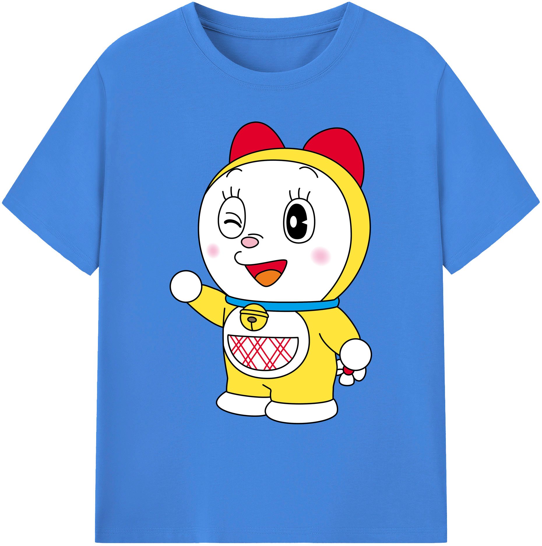 （画像用） ドラえもん ドラミ Doraemon Dorami 綿100％ メンズ半袖Tシャツ｜肌触りやわらか＆通気性