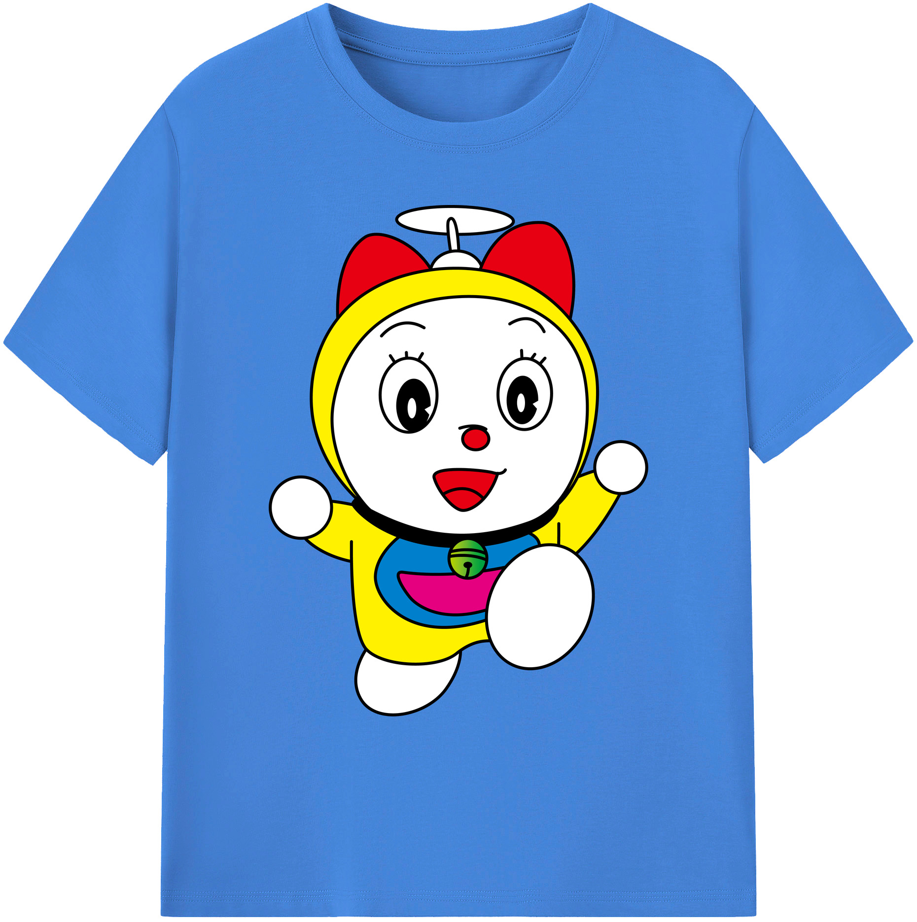 （画像用） ドラえもん ドラミ Doraemon Dorami 綿100％ メンズ半袖Tシャツ｜肌触りやわらか＆通気性