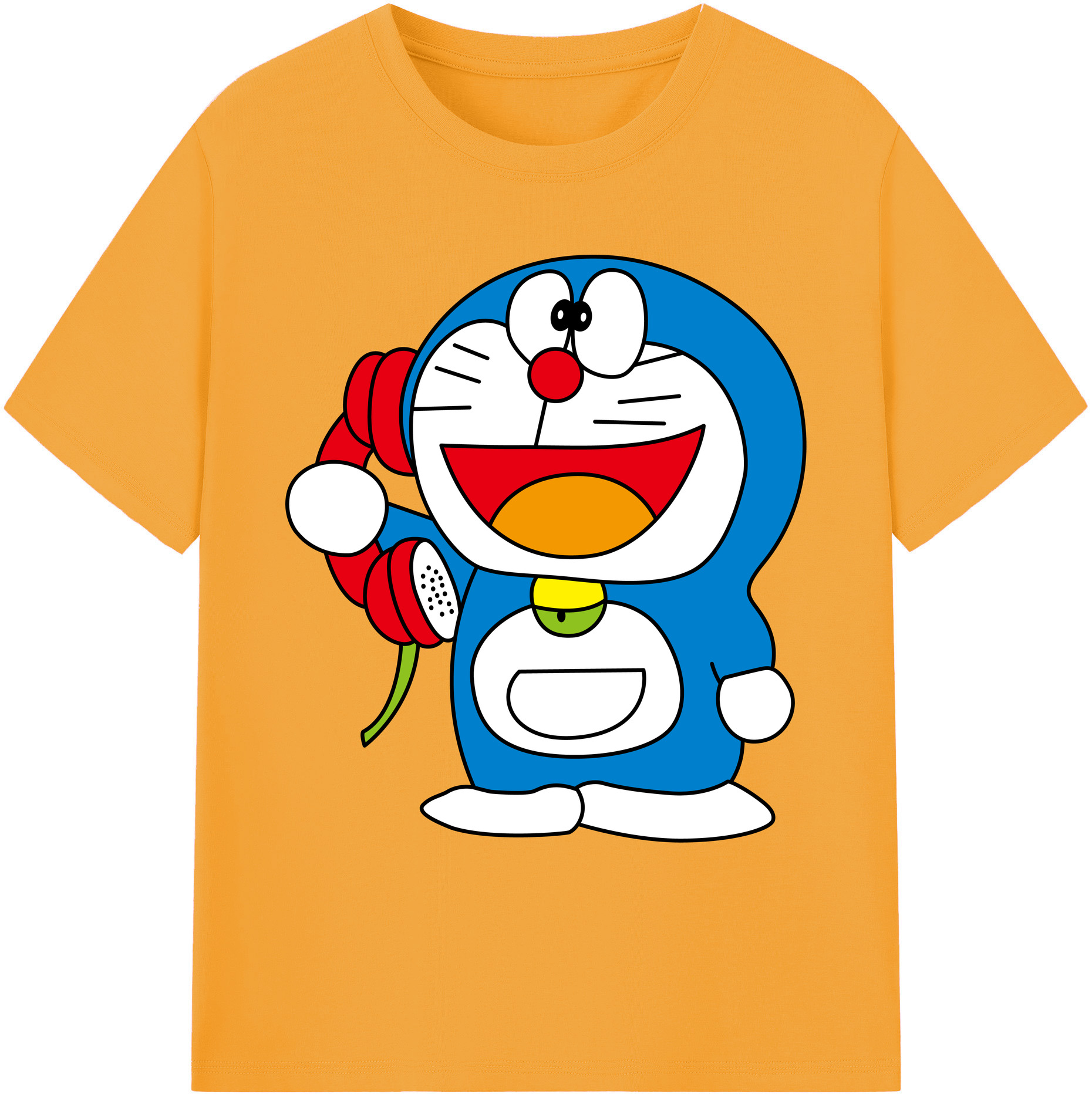 （画像用） ドラえもん Doraemon 綿100％ メンズ半袖Tシャツ｜肌触りやわらか＆通気性