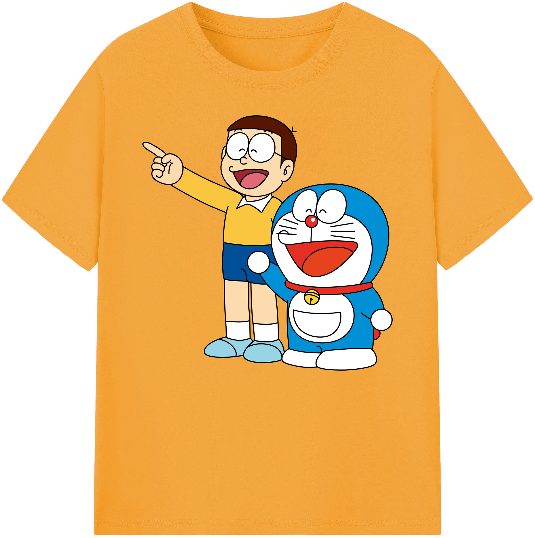 （画像用） ドラえもん 野比 のび太 Doraemon Nobita Nobi 綿100％ メンズ半袖Tシャツ｜肌触りやわらか＆通気性