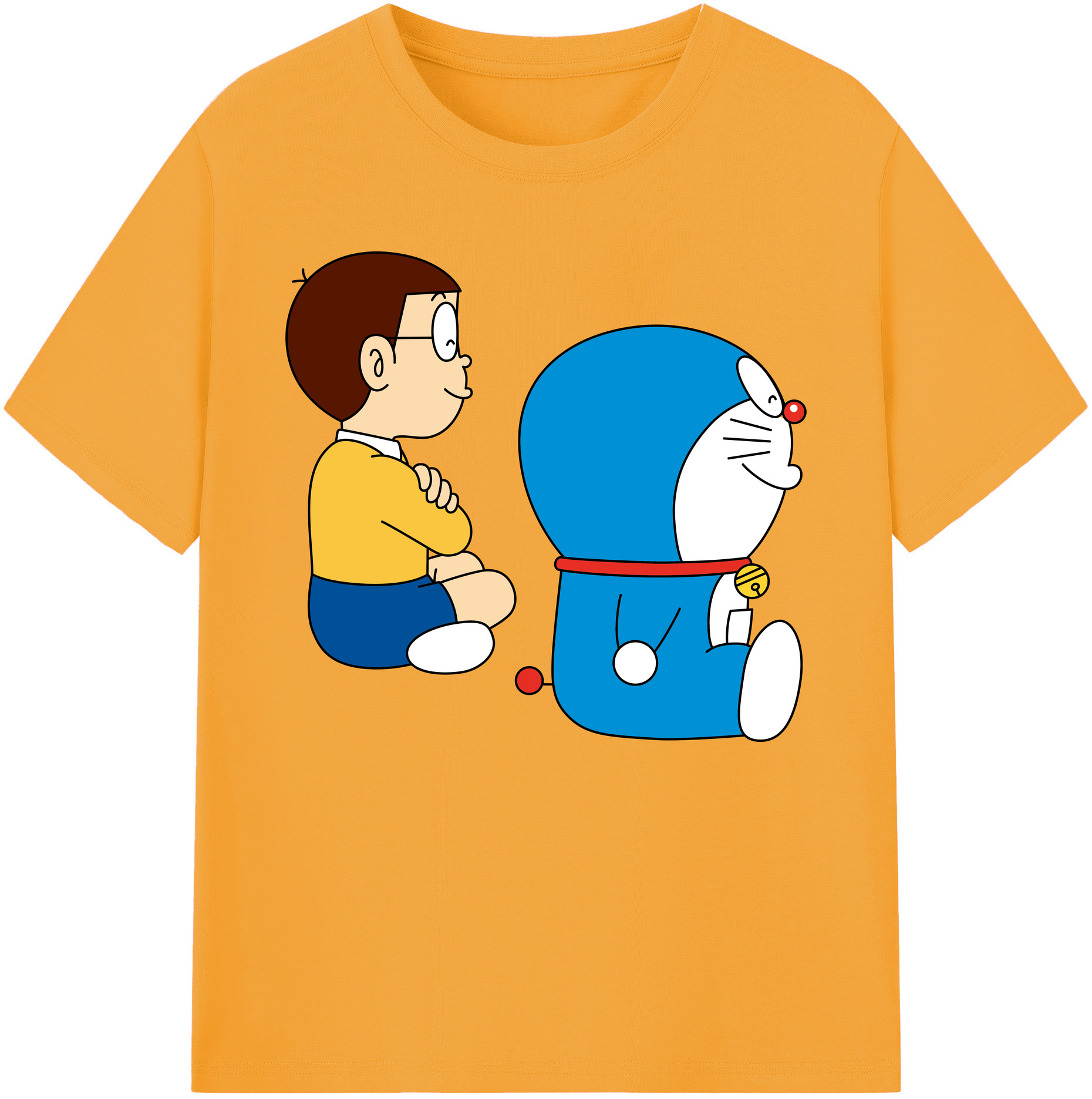 （画像用） ドラえもん 野比 のび太 Doraemon Nobita Nobi 綿100％ メンズ半袖Tシャツ｜肌触りやわらか＆通気性