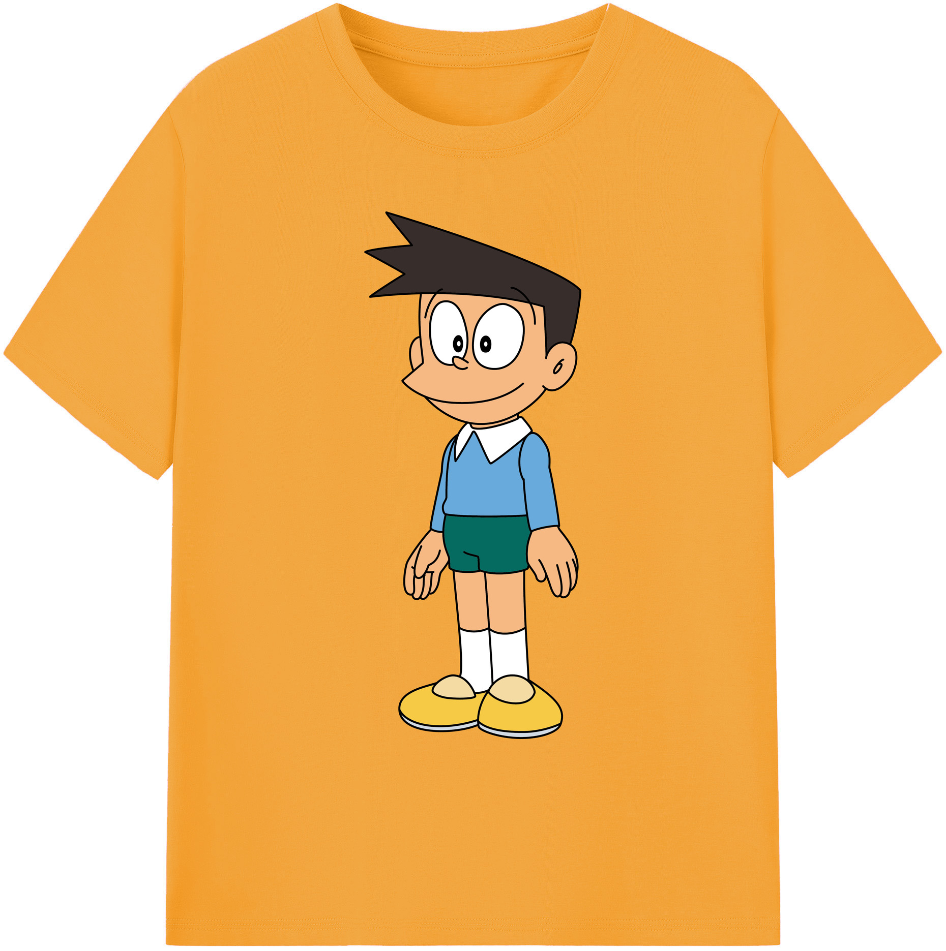 （画像用） ドラえもん 骨川 スネ夫 Doraemon Honekawa Suneo 綿100％ メンズ半袖Tシャツ｜肌触りやわらか＆通気性