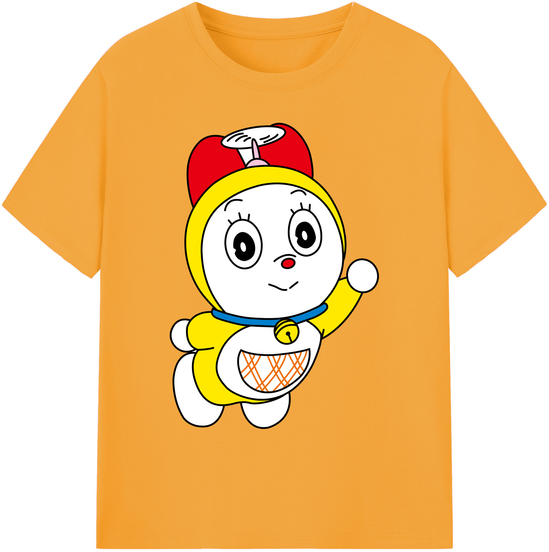（画像用） ドラえもん ドラミ Doraemon Dorami 綿100％ メンズ半袖Tシャツ｜肌触りやわらか＆通気性