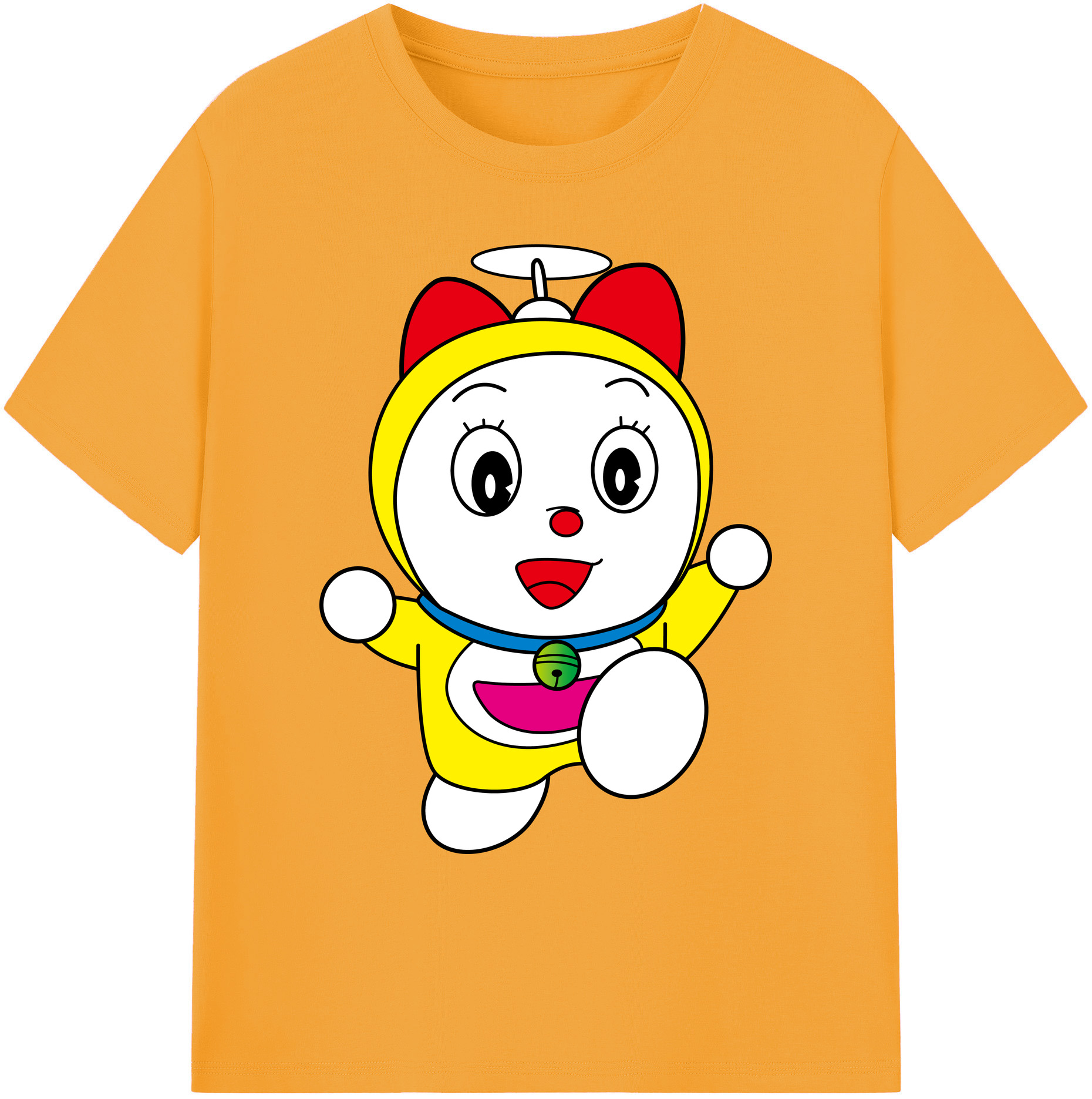 （画像用） ドラえもん ドラミ Doraemon Dorami 綿100％ メンズ半袖Tシャツ｜肌触りやわらか＆通気性