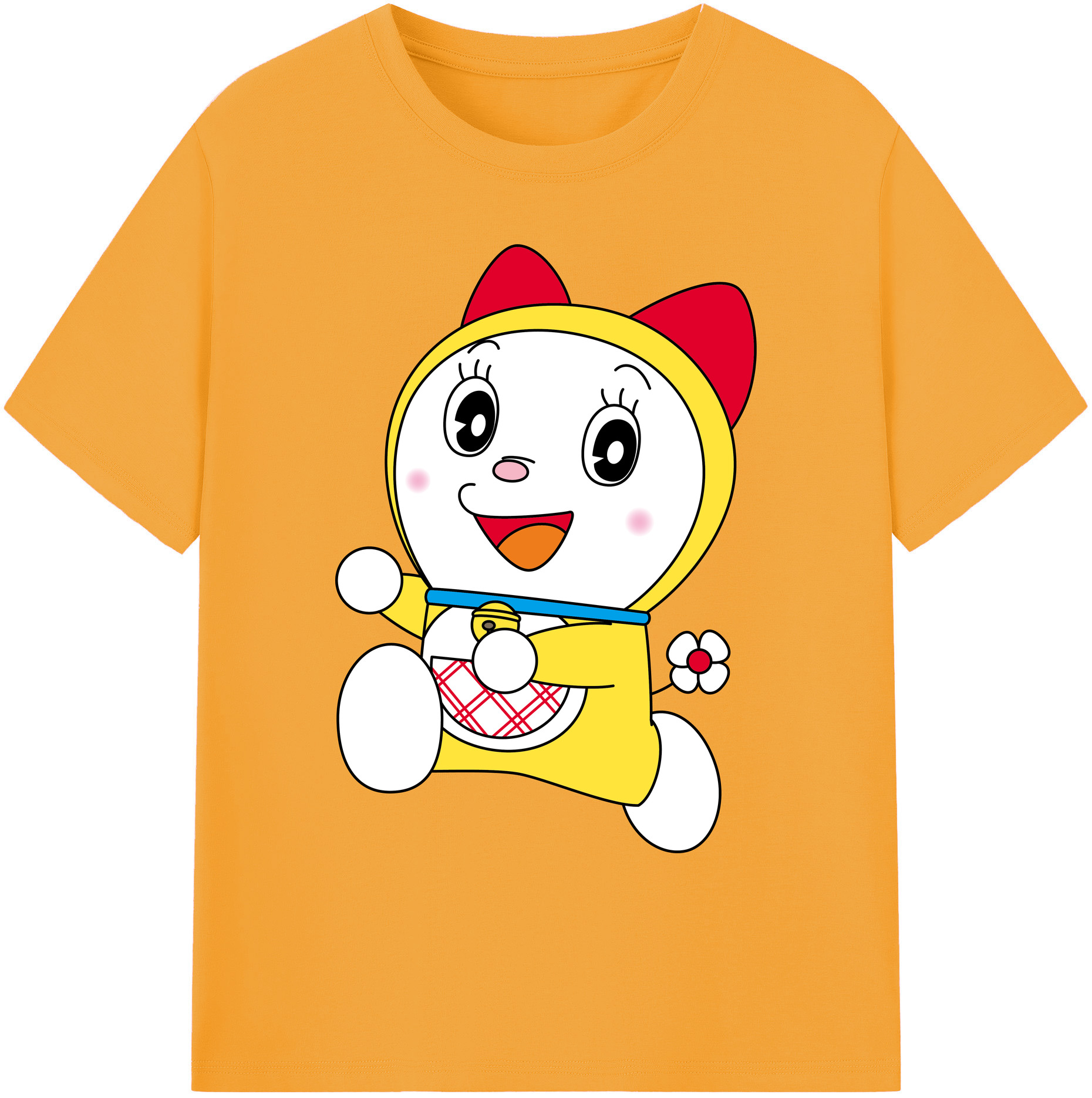 （画像用） ドラえもん ドラミ Doraemon Dorami 綿100％ メンズ半袖Tシャツ｜肌触りやわらか＆通気性