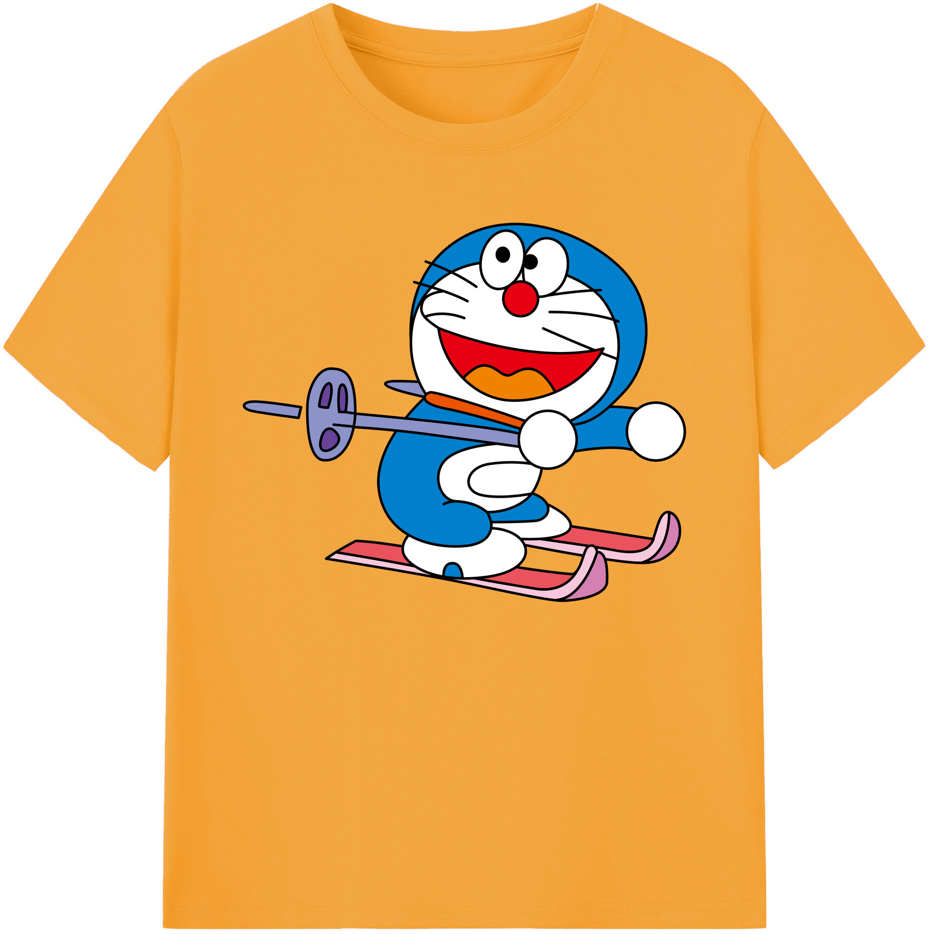 （画像用） ドラえもん Doraemon 綿100％ メンズ半袖Tシャツ｜肌触りやわらか＆通気性