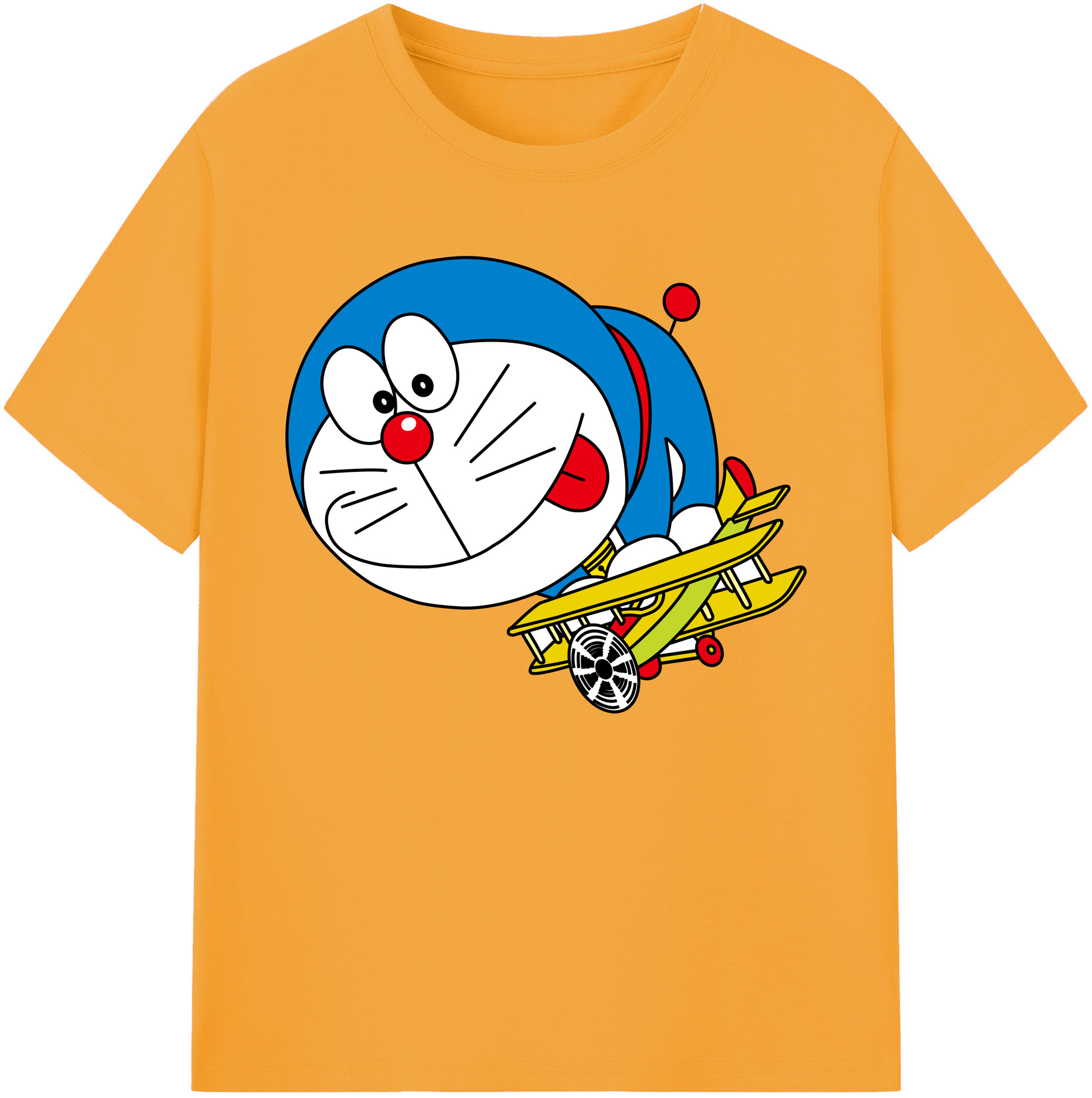 （画像用） ドラえもん Doraemon 綿100％ メンズ半袖Tシャツ｜肌触りやわらか＆通気性