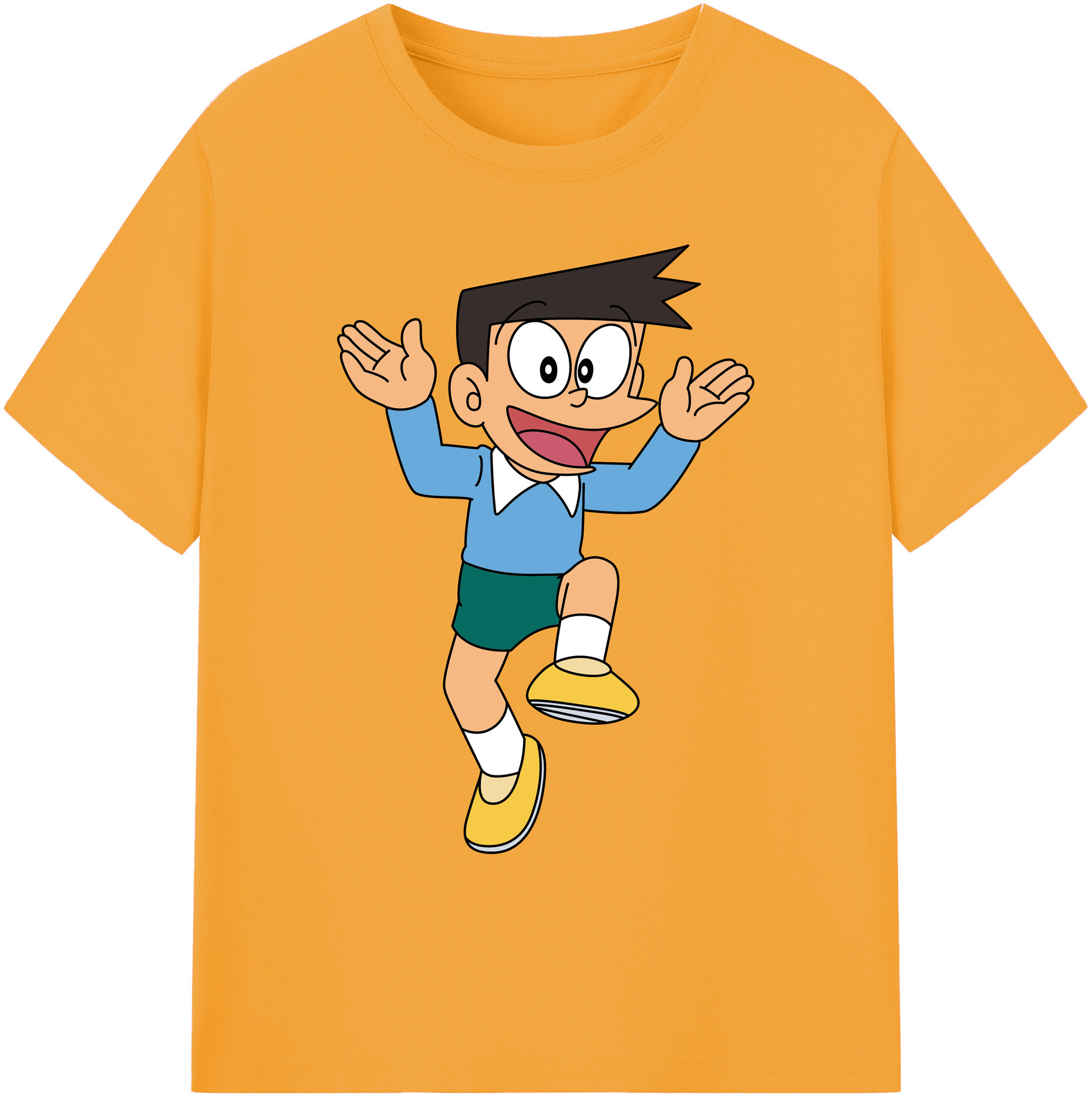 （画像用） ドラえもん 骨川 スネ夫 Doraemon Honekawa Suneo 綿100％ メンズ半袖Tシャツ｜肌触りやわらか＆通気性