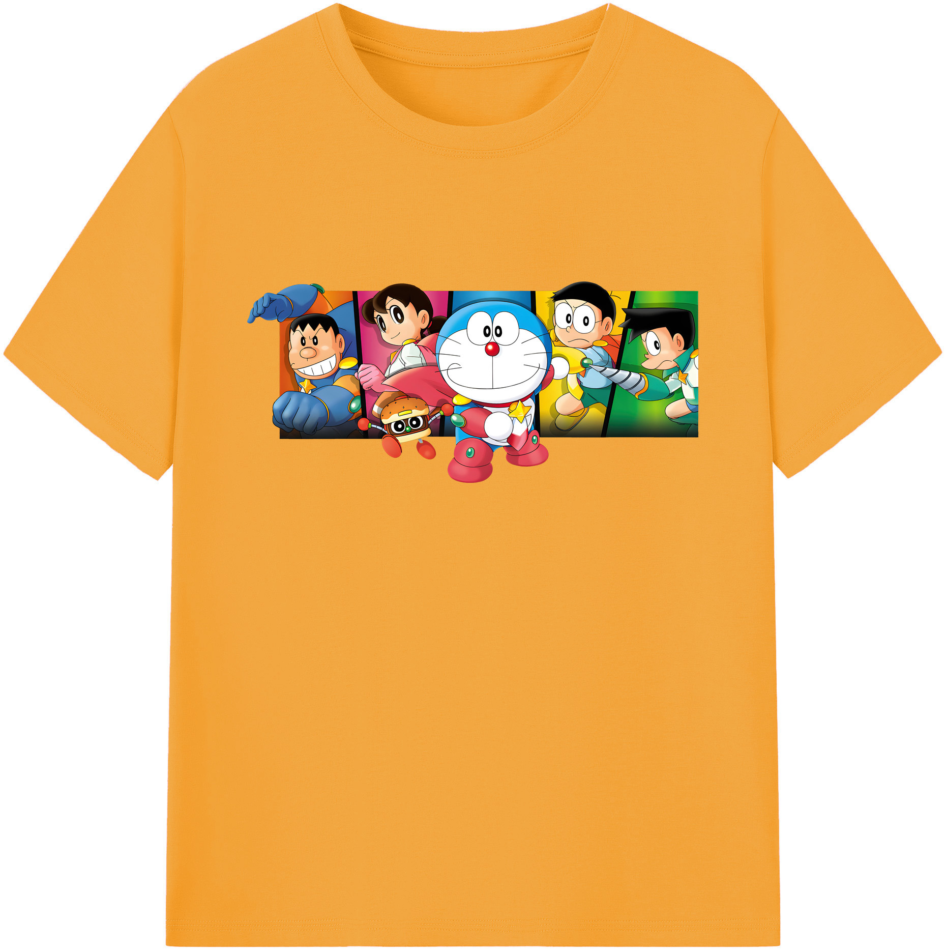 （画像用） ドラえもん Doraemon 綿100％ メンズ半袖Tシャツ｜肌触りやわらか＆通気性