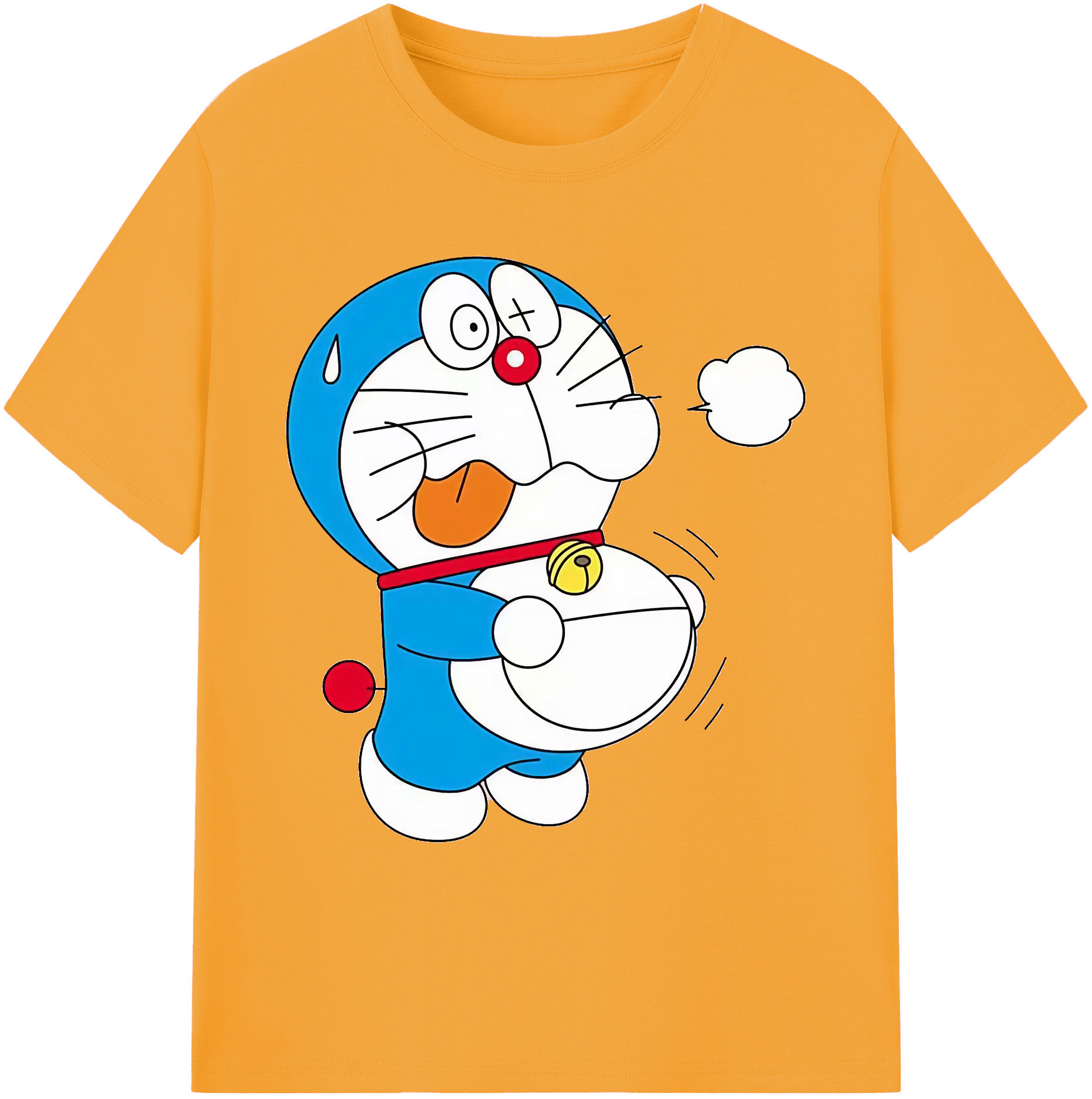 （画像用） ドラえもん Doraemon 綿100％ メンズ半袖Tシャツ｜肌触りやわらか＆通気性