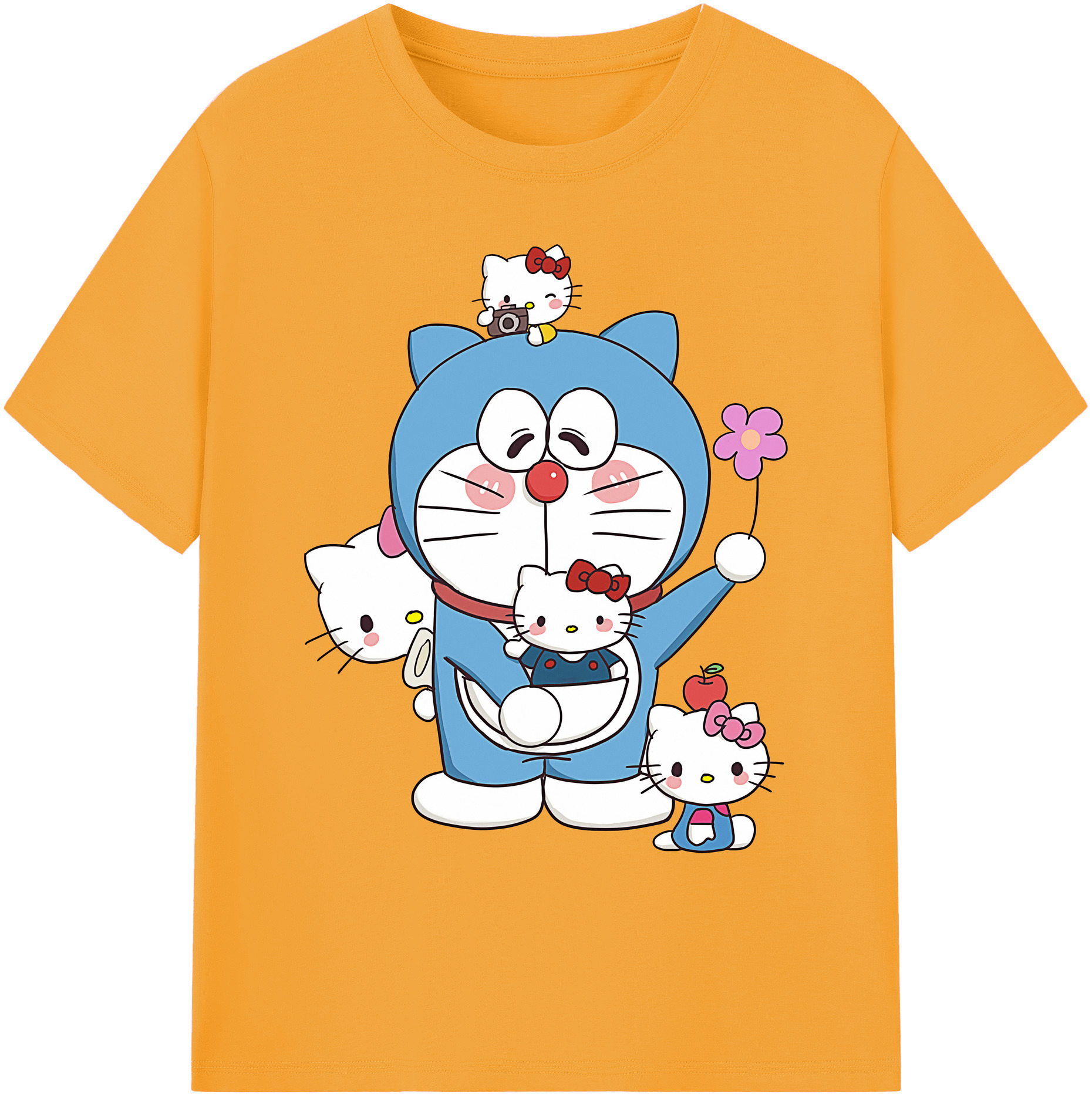 （画像用） ドラえもん Doraemon 綿100％ メンズ半袖Tシャツ｜肌触りやわらか＆通気性