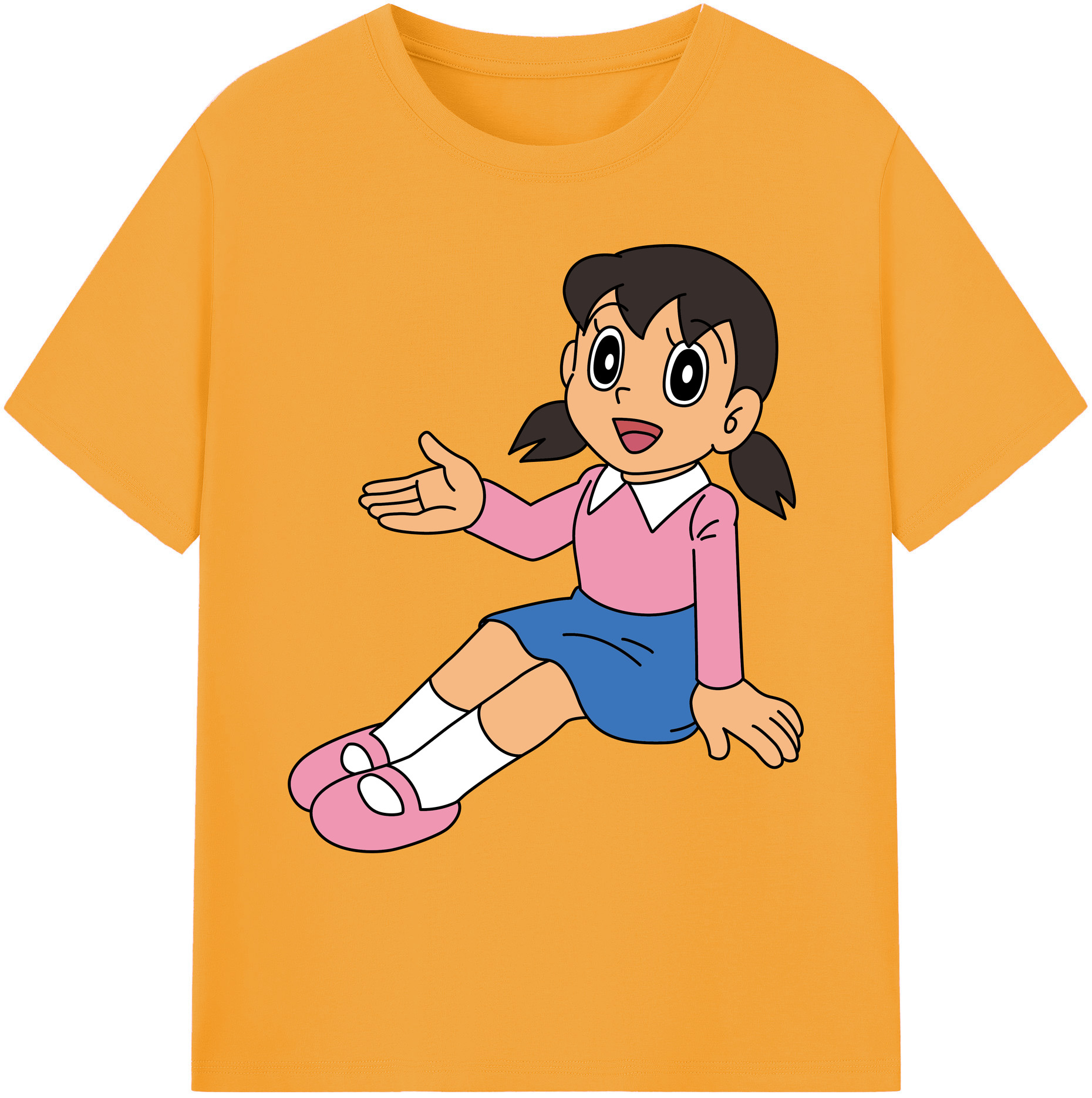 （画像用） ドラえもん みなもと しずか Doraemon Shizuka Minamoto 綿100％ メンズ半袖Tシャツ｜肌触りやわらか＆通気性