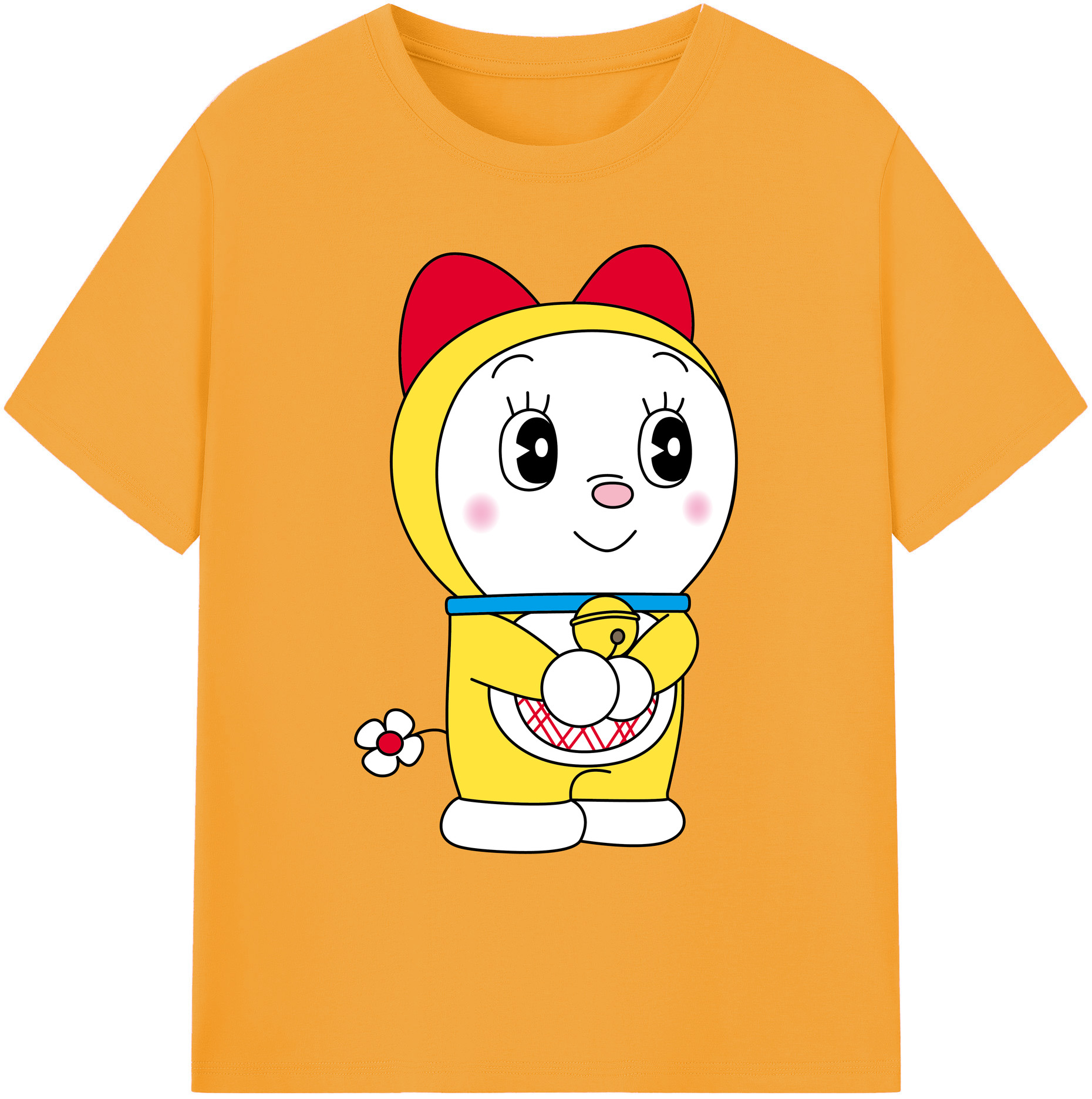 （画像用） ドラえもん ドラミ Doraemon Dorami 綿100％ メンズ半袖Tシャツ｜肌触りやわらか＆通気性