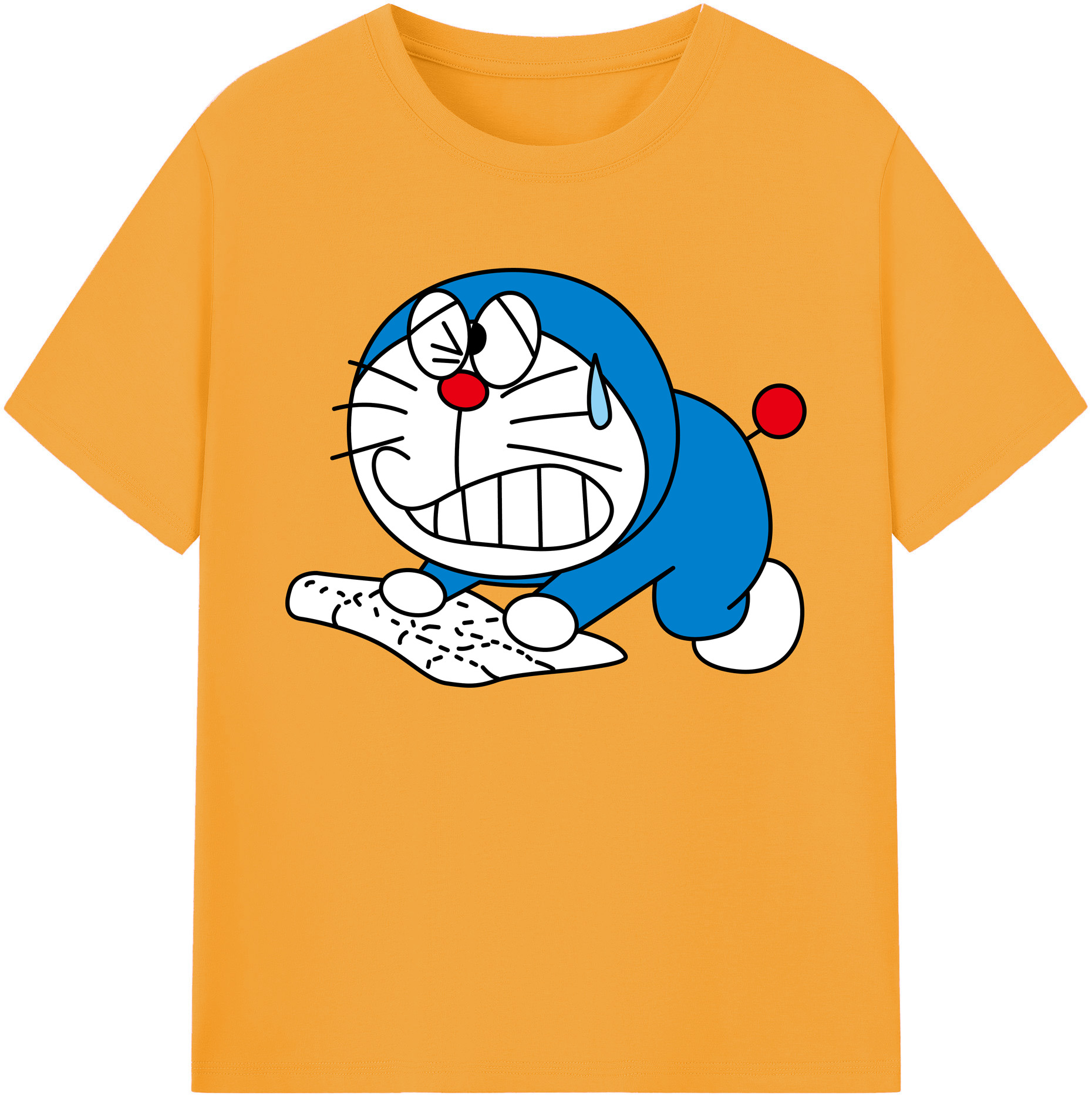 （画像用） ドラえもん Doraemon 綿100％ メンズ半袖Tシャツ｜肌触りやわらか＆通気性