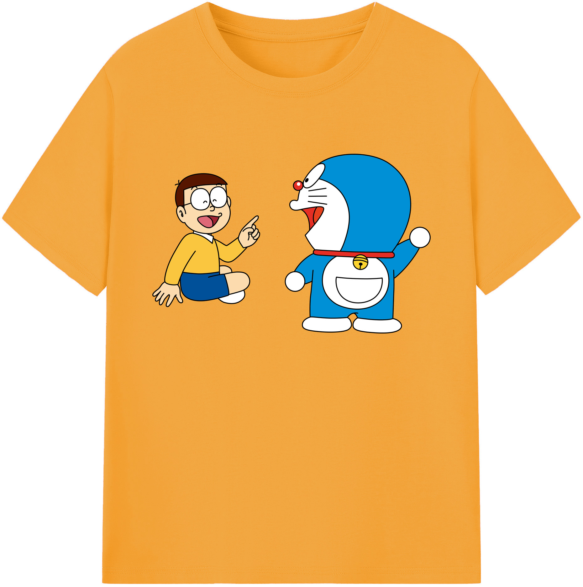 （画像用） ドラえもん Doraemon 綿100％ メンズ半袖Tシャツ｜肌触りやわらか＆通気性