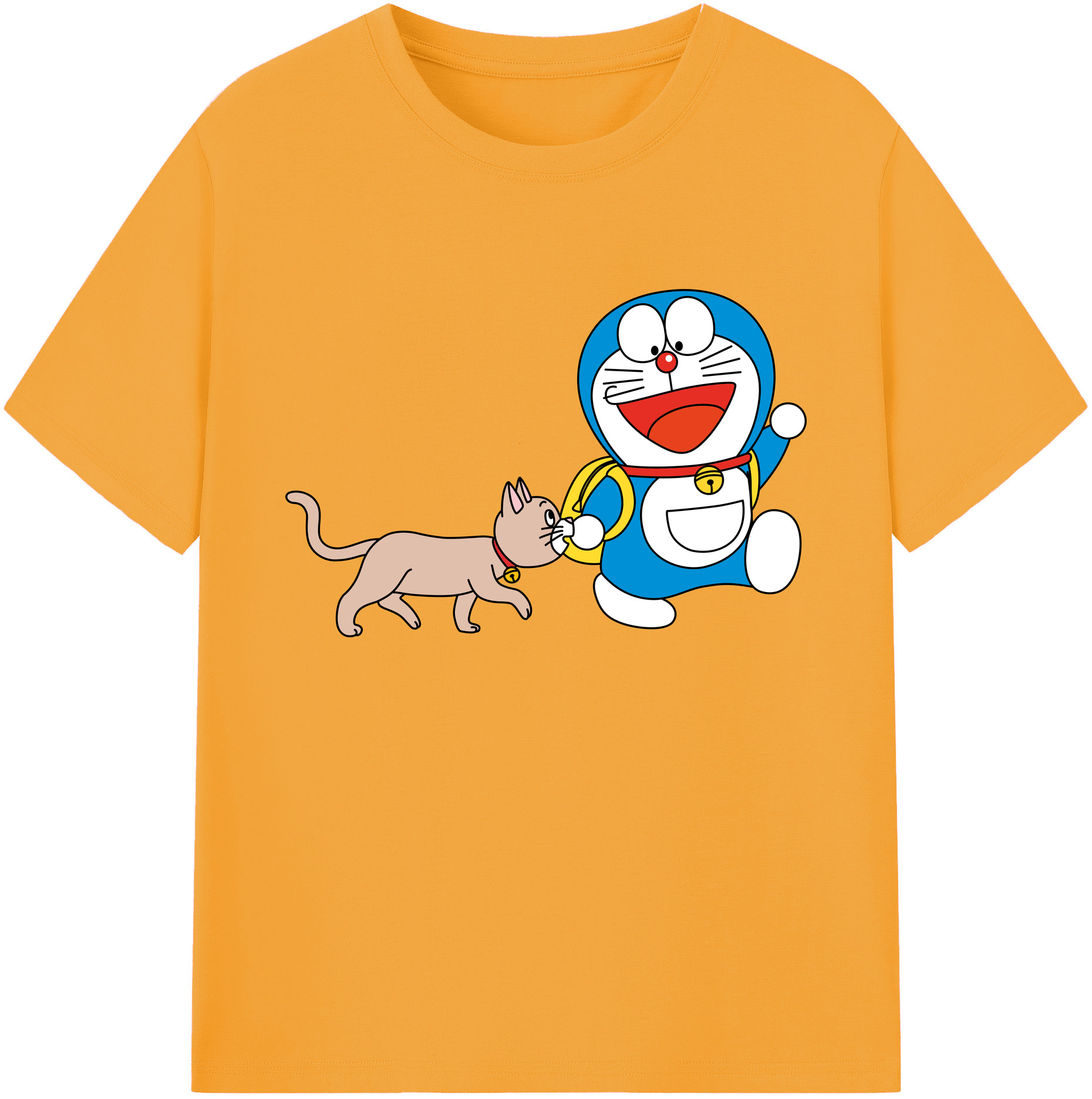 （画像用） ドラえもん Doraemon 綿100％ メンズ半袖Tシャツ｜肌触りやわらか＆通気性