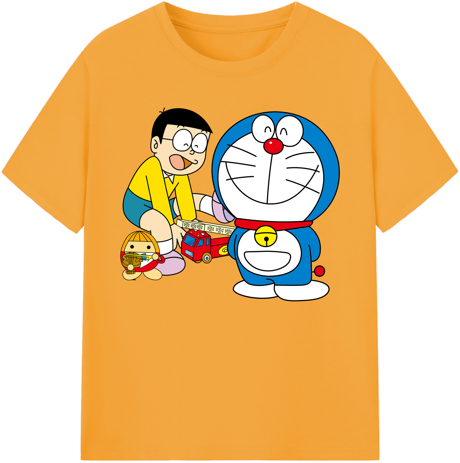 （画像用） ドラえもん Doraemon 綿100％ メンズ半袖Tシャツ｜肌触りやわらか＆通気性