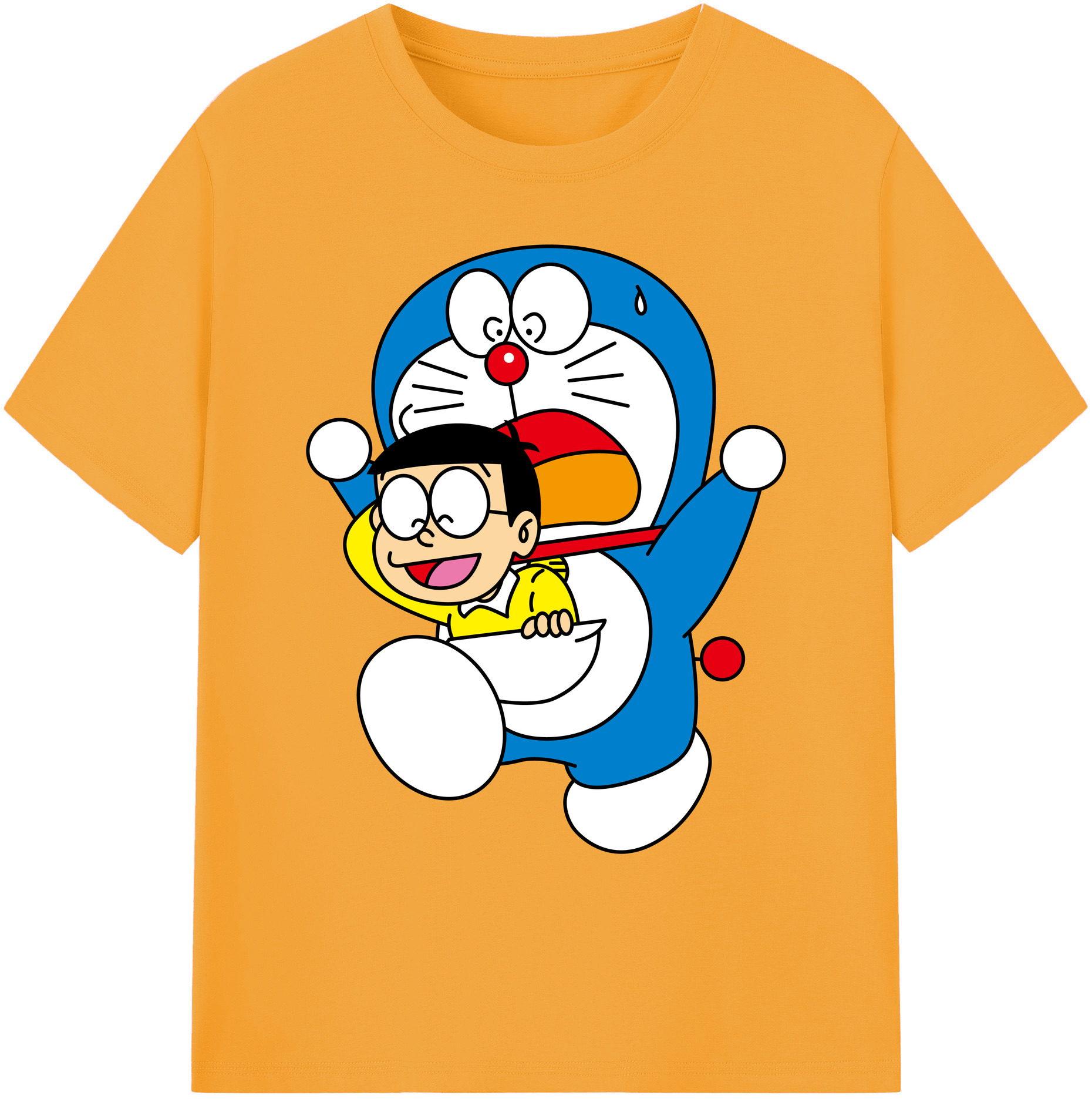 （画像用） ドラえもん Doraemon 綿100％ メンズ半袖Tシャツ｜肌触りやわらか＆通気性