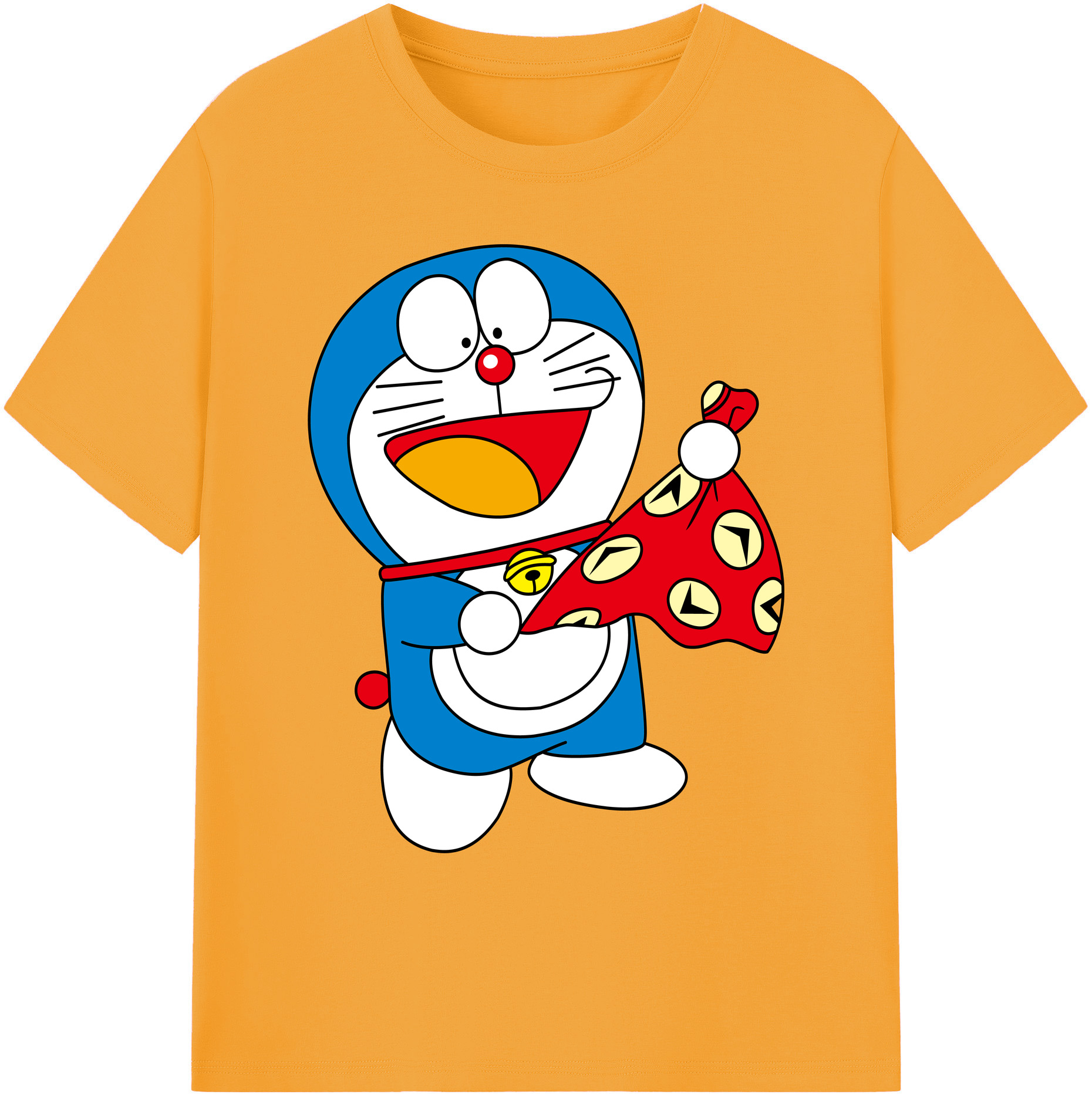 （画像用） ドラえもん Doraemon 綿100％ メンズ半袖Tシャツ｜肌触りやわらか＆通気性