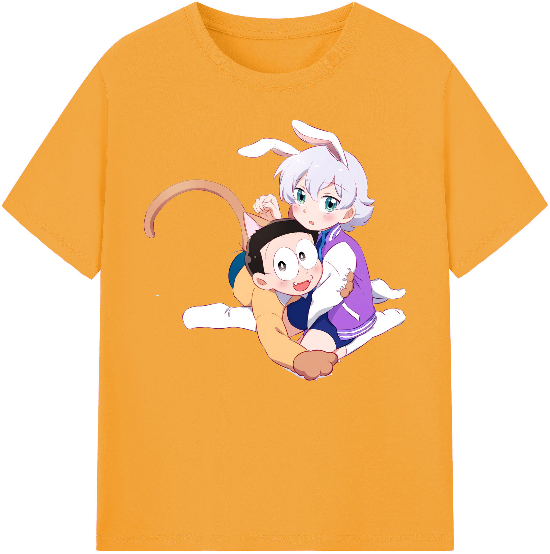 （画像用） ドラえもん 野比 のび太 Doraemon Nobita Nobi 綿100％ メンズ半袖Tシャツ｜肌触りやわらか＆通気性