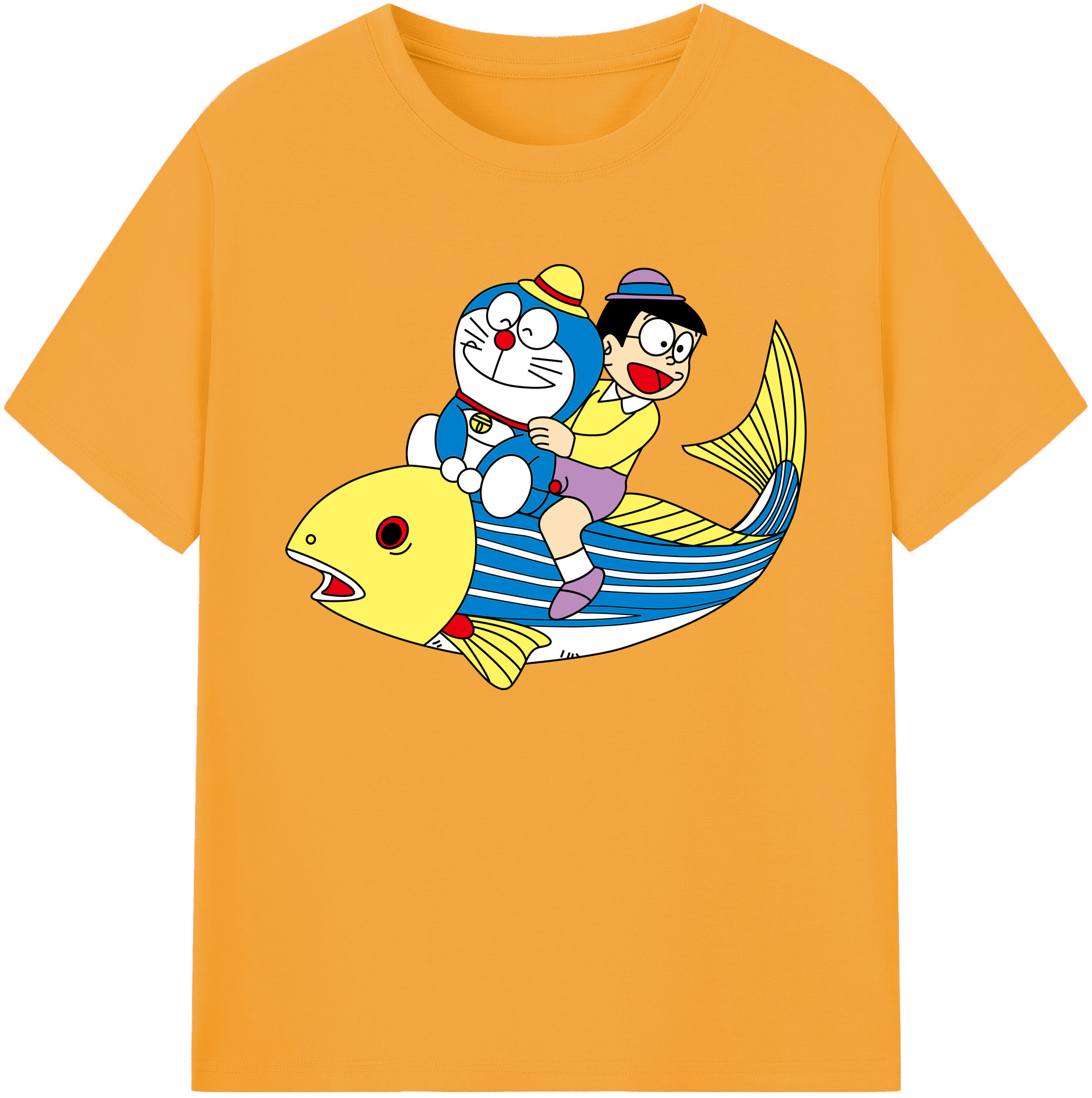 （画像用） ドラえもん 野比 のび太 Doraemon Nobita Nobi 綿100％ メンズ半袖Tシャツ｜肌触りやわらか＆通気性