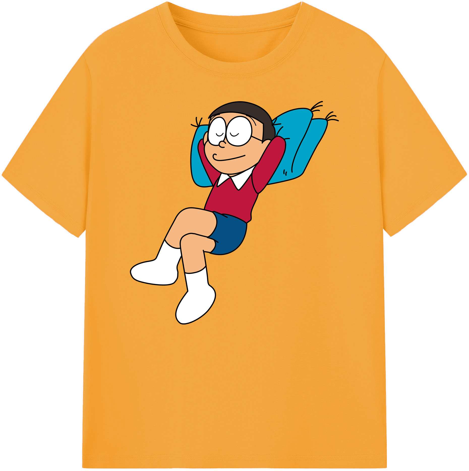 （画像用） ドラえもん 野比 のび太 Doraemon Nobita Nobi 綿100％ メンズ半袖Tシャツ｜肌触りやわらか＆通気性