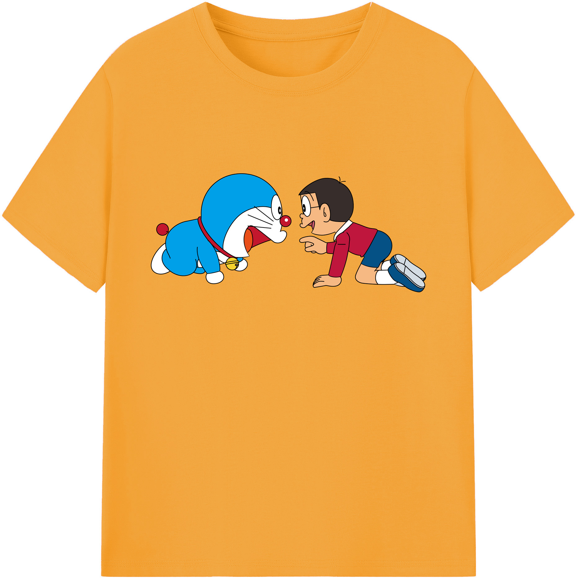 （画像用） ドラえもん 野比 のび太 Doraemon Nobita Nobi 綿100％ メンズ半袖Tシャツ｜肌触りやわらか＆通気性