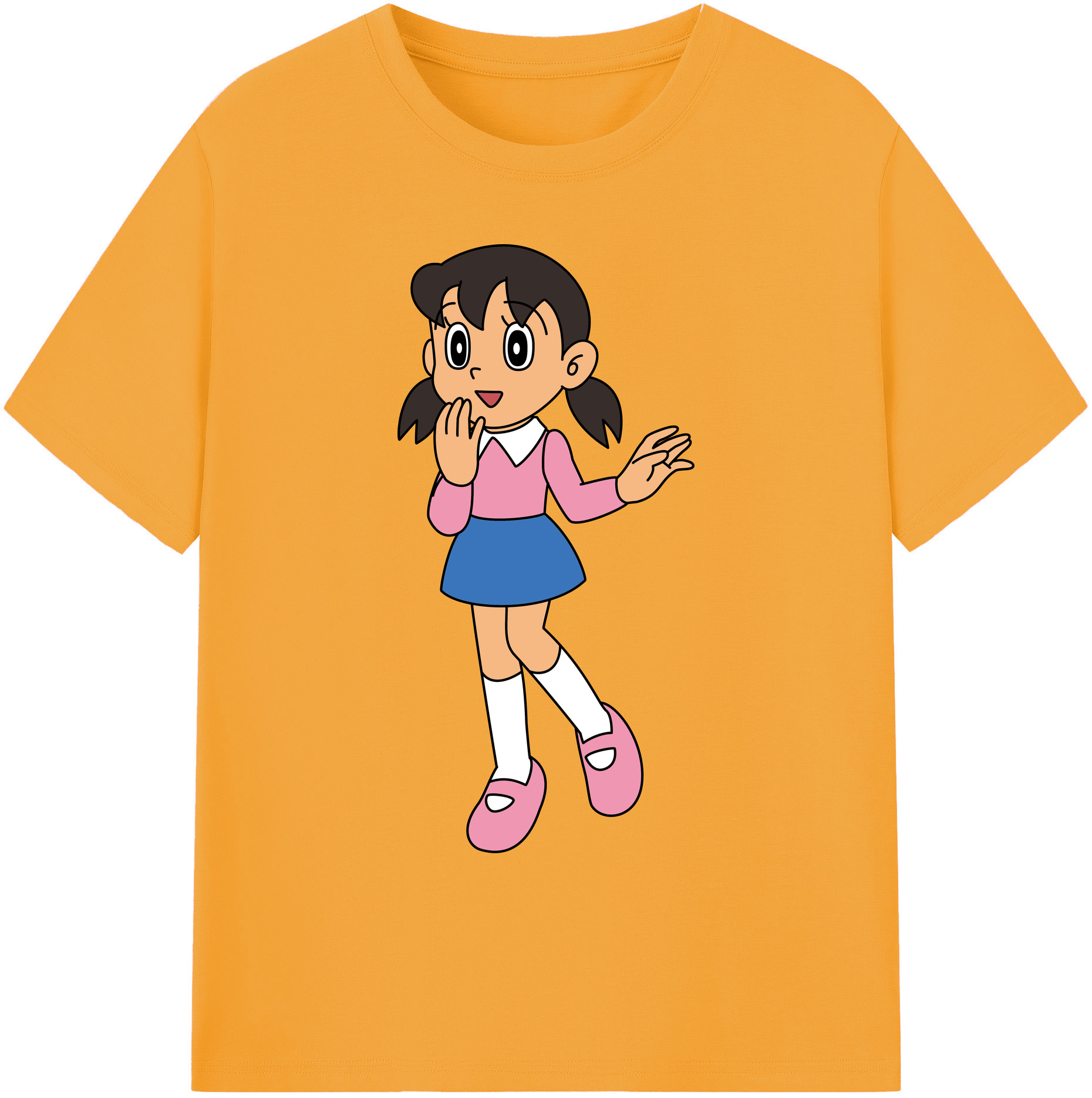 （画像用） ドラえもん みなもと しずか Doraemon Shizuka Minamoto 綿100％ メンズ半袖Tシャツ｜肌触りやわらか＆通気性