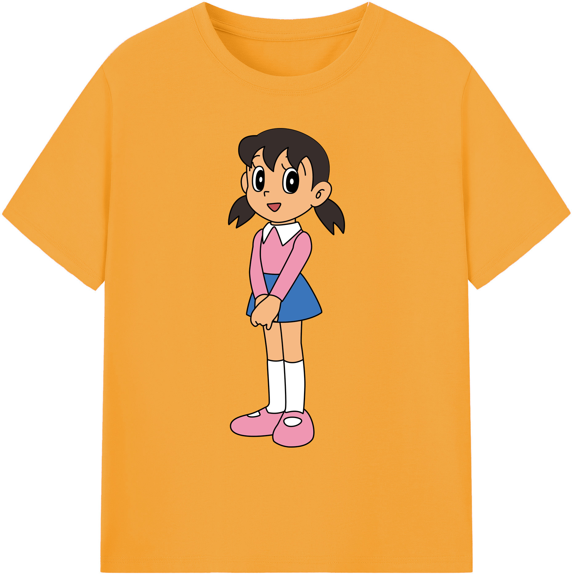 （画像用） ドラえもん みなもと しずか Doraemon Shizuka Minamoto 綿100％ メンズ半袖Tシャツ｜肌触りやわらか＆通気性