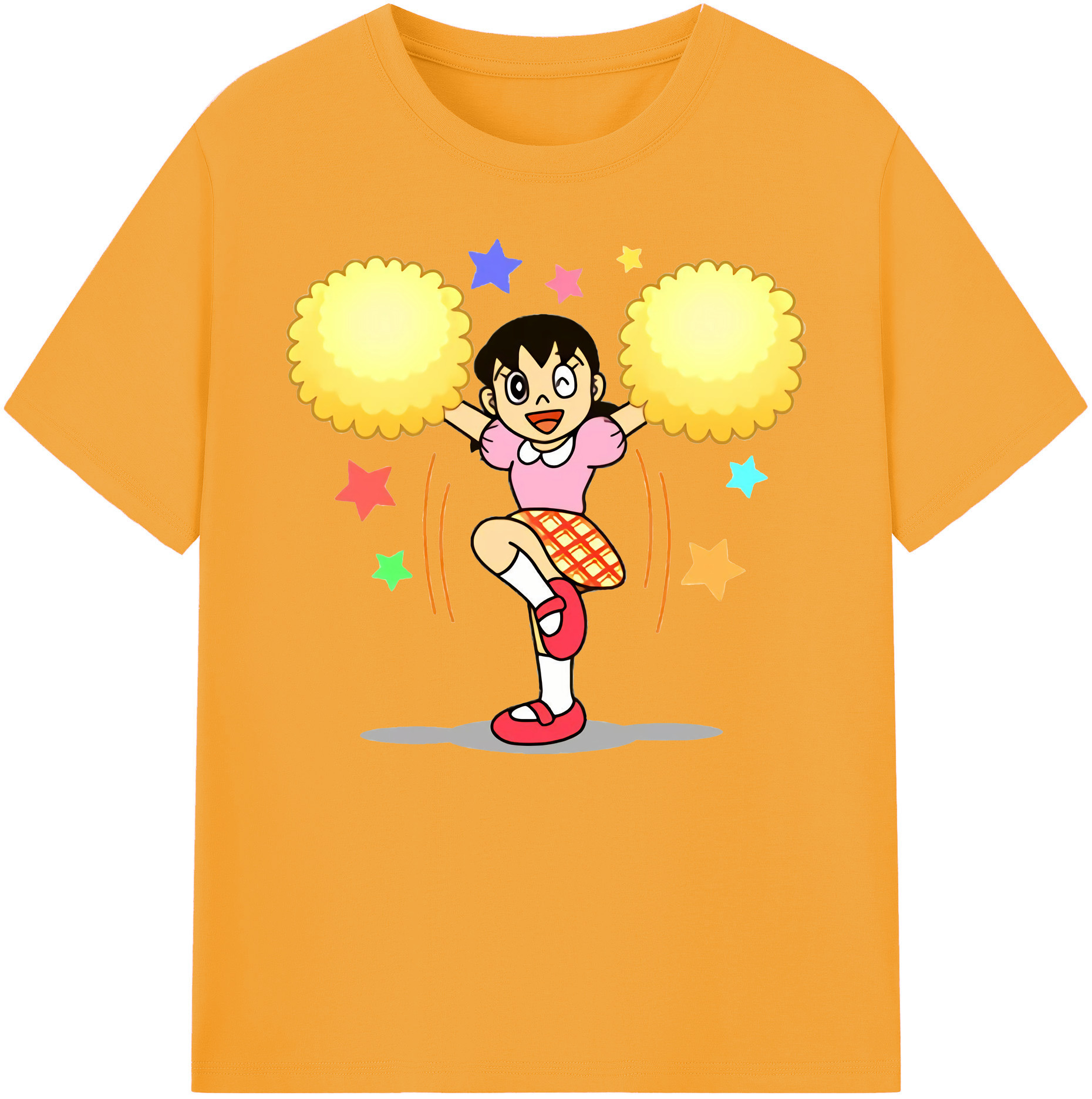 （画像用） ドラえもん みなもと しずか Doraemon Shizuka Minamoto 綿100％ メンズ半袖Tシャツ｜肌触りやわらか＆通気性