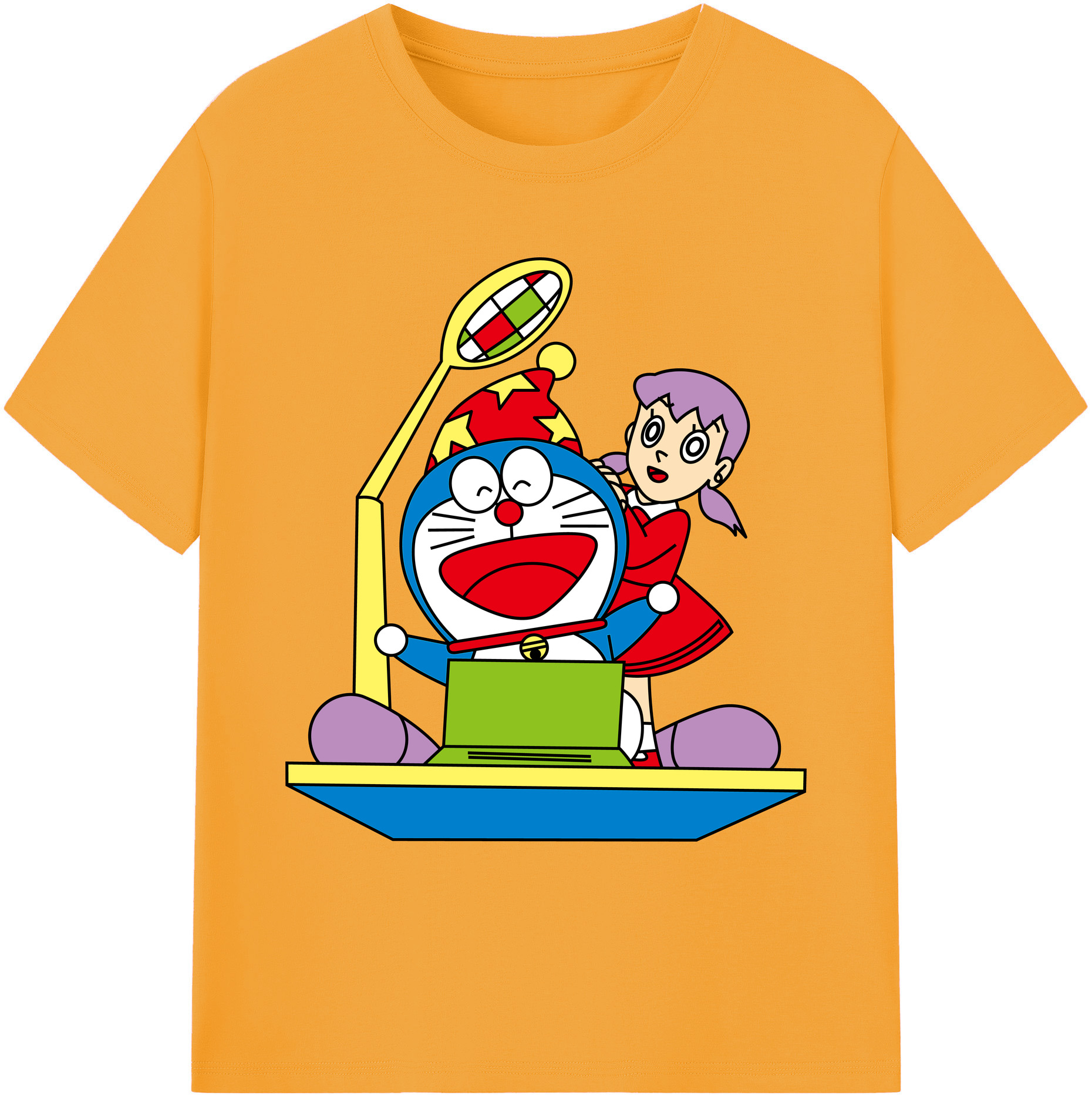 （画像用） ドラえもん みなもと しずか Doraemon Shizuka Minamoto 綿100％ メンズ半袖Tシャツ｜肌触りやわらか＆通気性