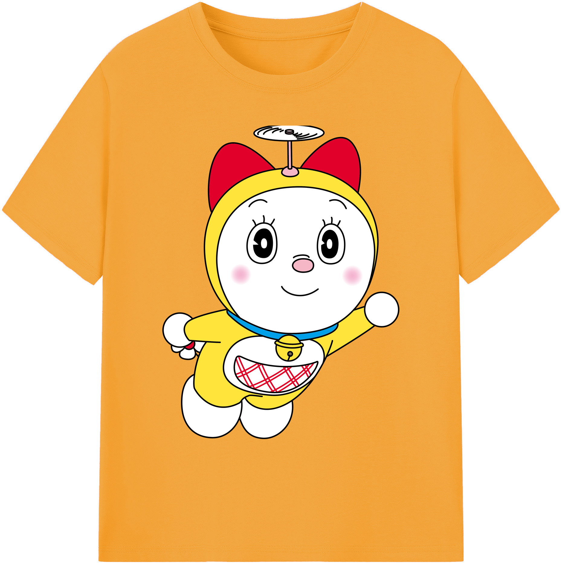 （画像用） ドラえもん ドラミ Doraemon Dorami 綿100％ メンズ半袖Tシャツ｜肌触りやわらか＆通気性