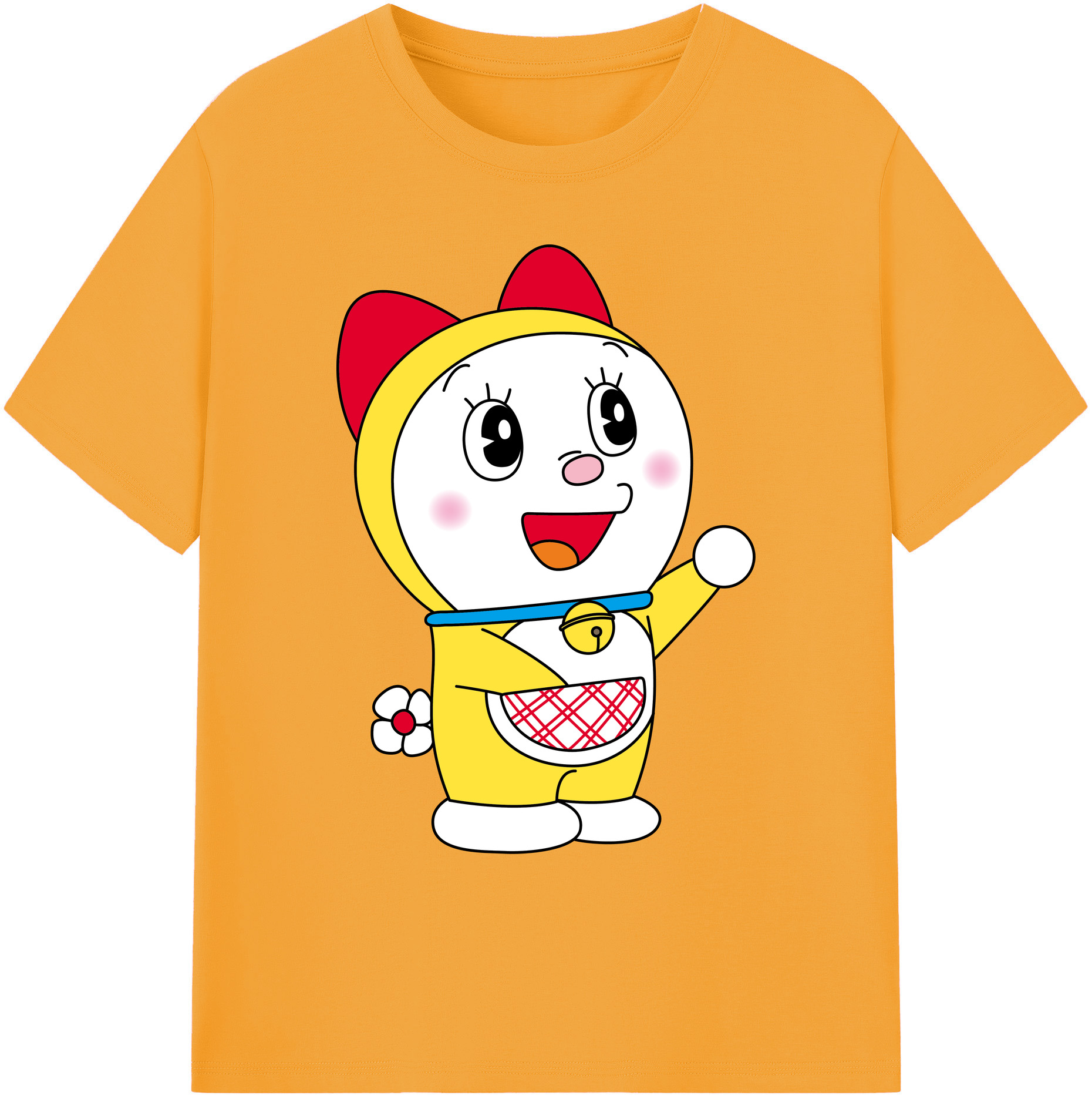 （画像用） ドラえもん ドラミ Doraemon Dorami 綿100％ メンズ半袖Tシャツ｜肌触りやわらか＆通気性