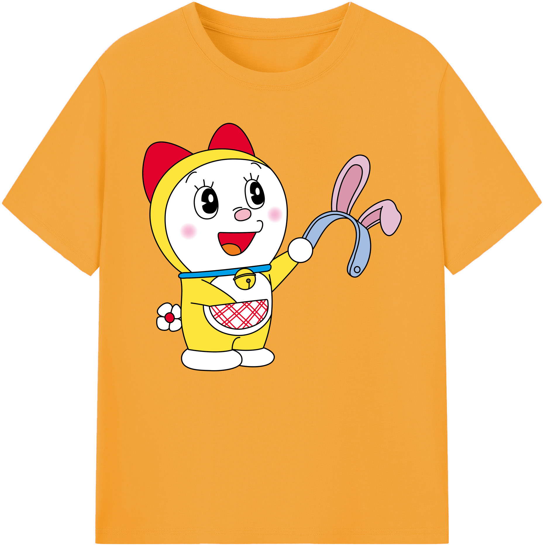 （画像用） ドラえもん ドラミ Doraemon Dorami 綿100％ メンズ半袖Tシャツ｜肌触りやわらか＆通気性