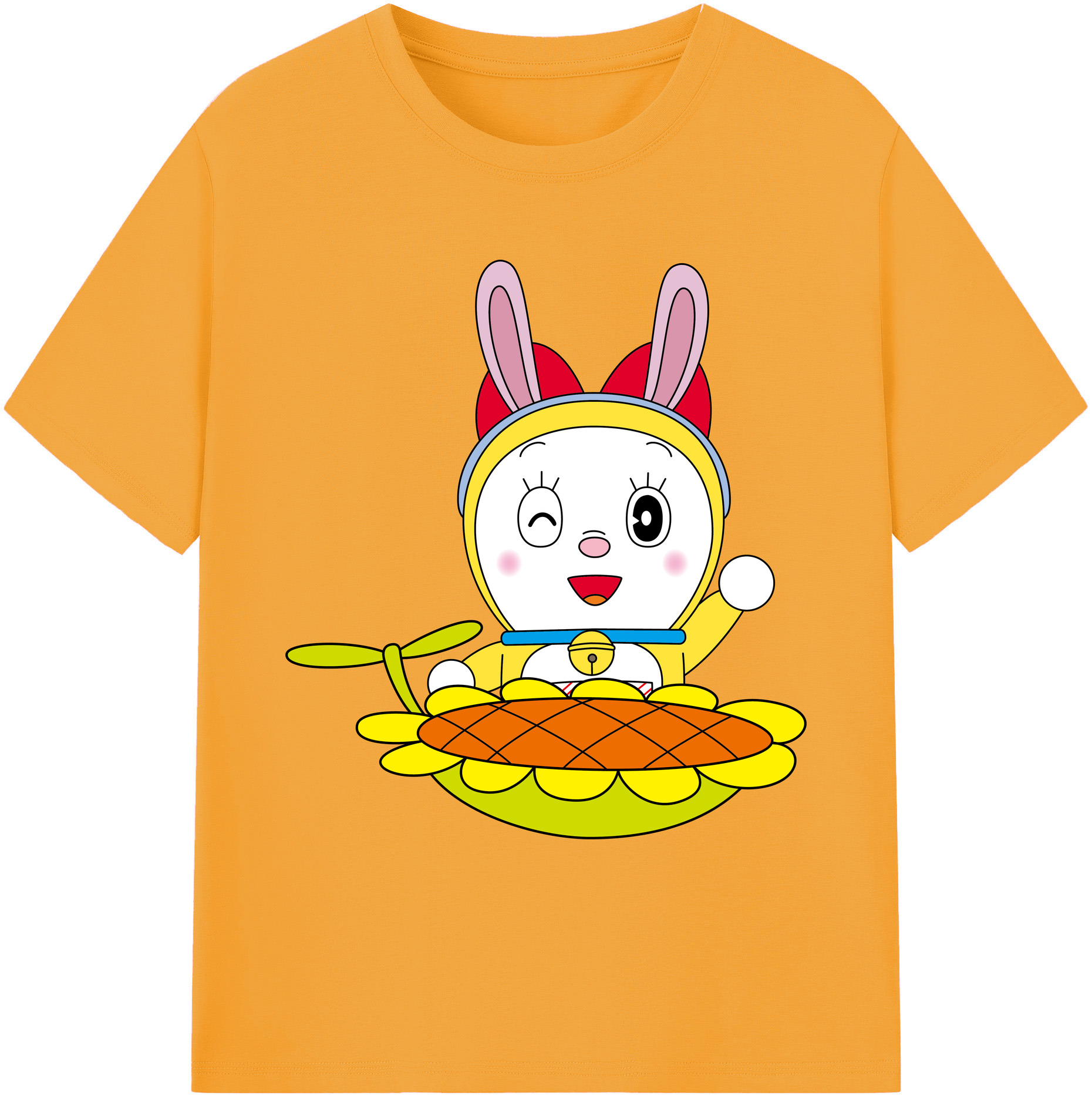 （画像用） ドラえもん ドラミ Doraemon Dorami 綿100％ メンズ半袖Tシャツ｜肌触りやわらか＆通気性