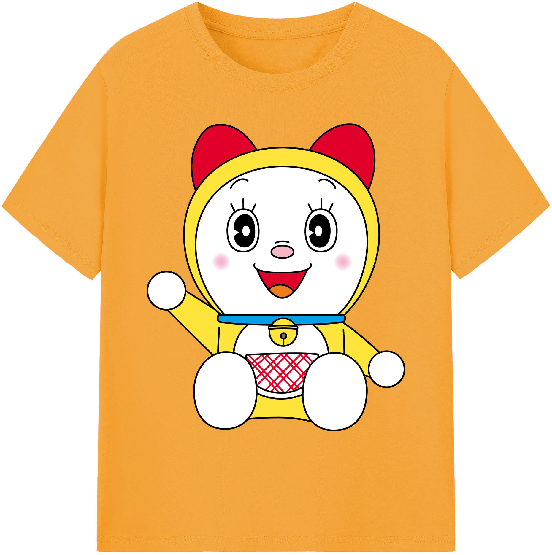 （画像用） ドラえもん ドラミ Doraemon Dorami 綿100％ メンズ半袖Tシャツ｜肌触りやわらか＆通気性