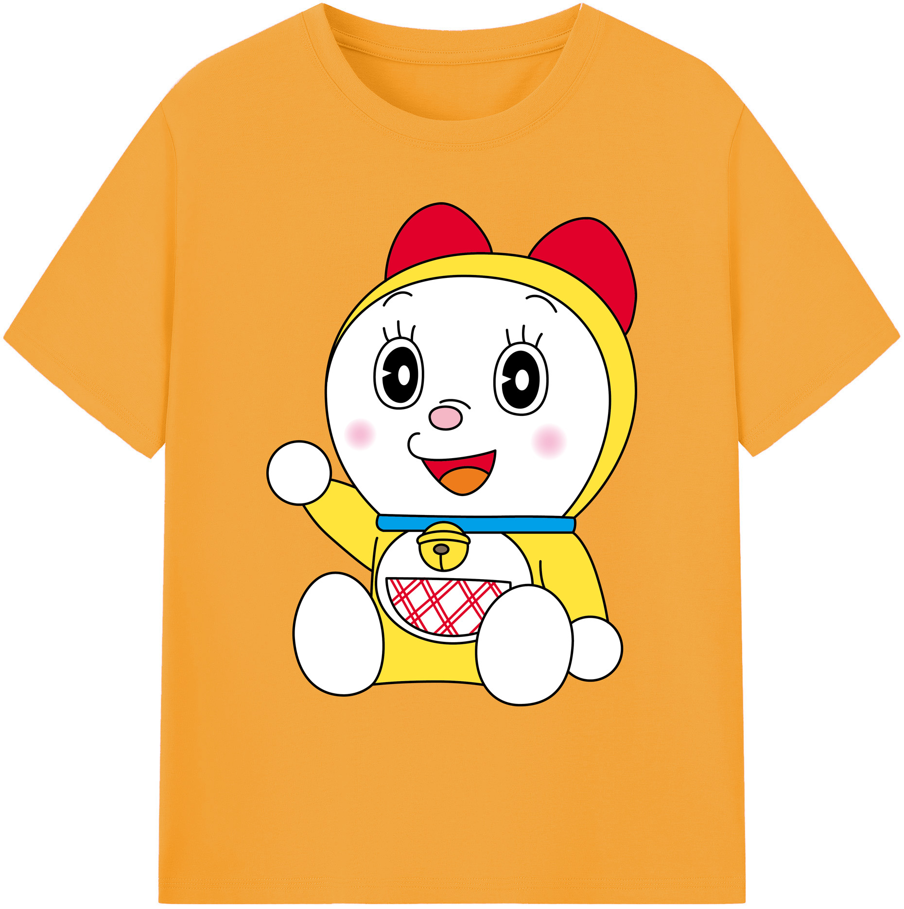 （画像用） ドラえもん ドラミ Doraemon Dorami 綿100％ メンズ半袖Tシャツ｜肌触りやわらか＆通気性