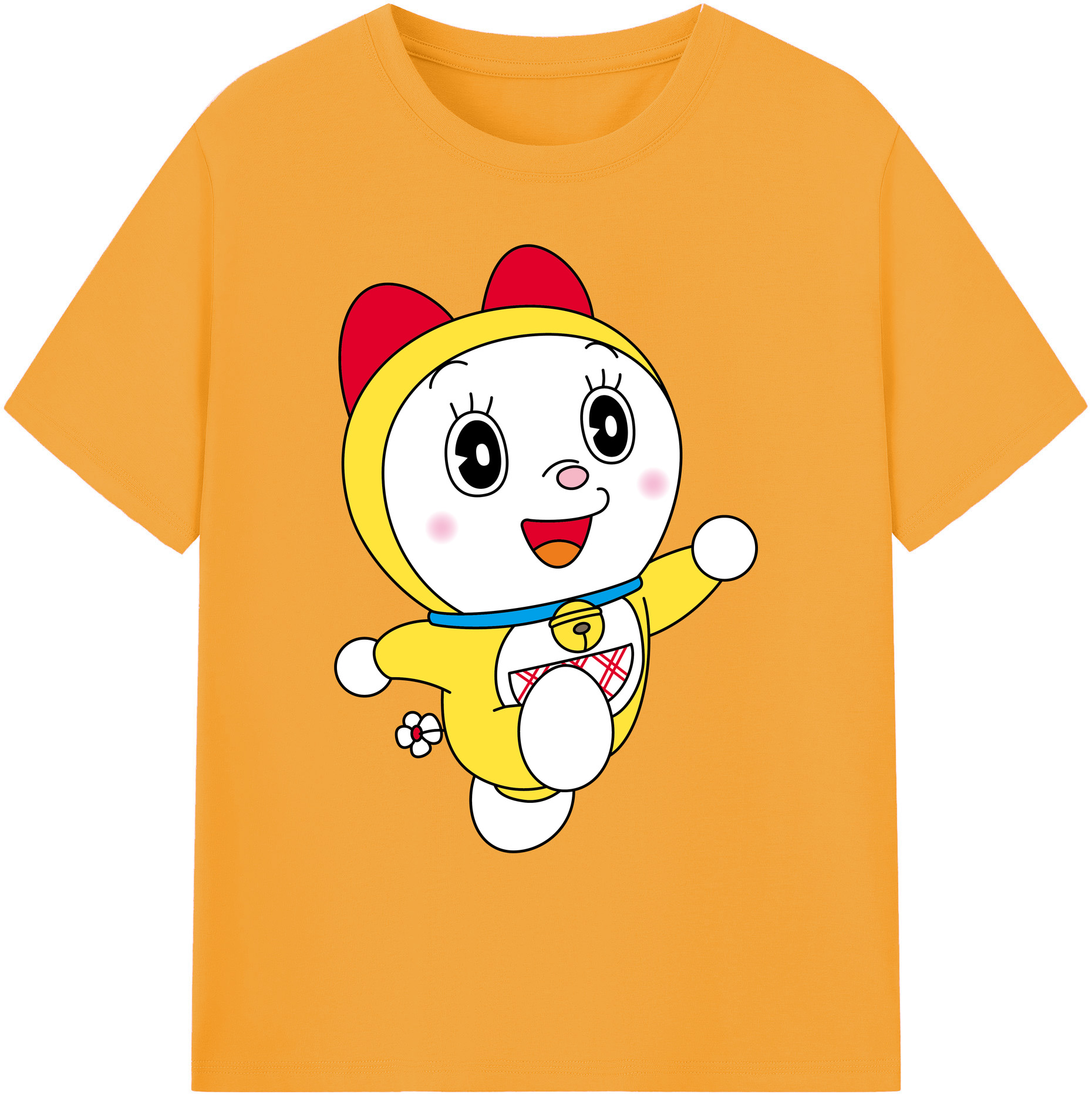 （画像用） ドラえもん ドラミ Doraemon Dorami 綿100％ メンズ半袖Tシャツ｜肌触りやわらか＆通気性
