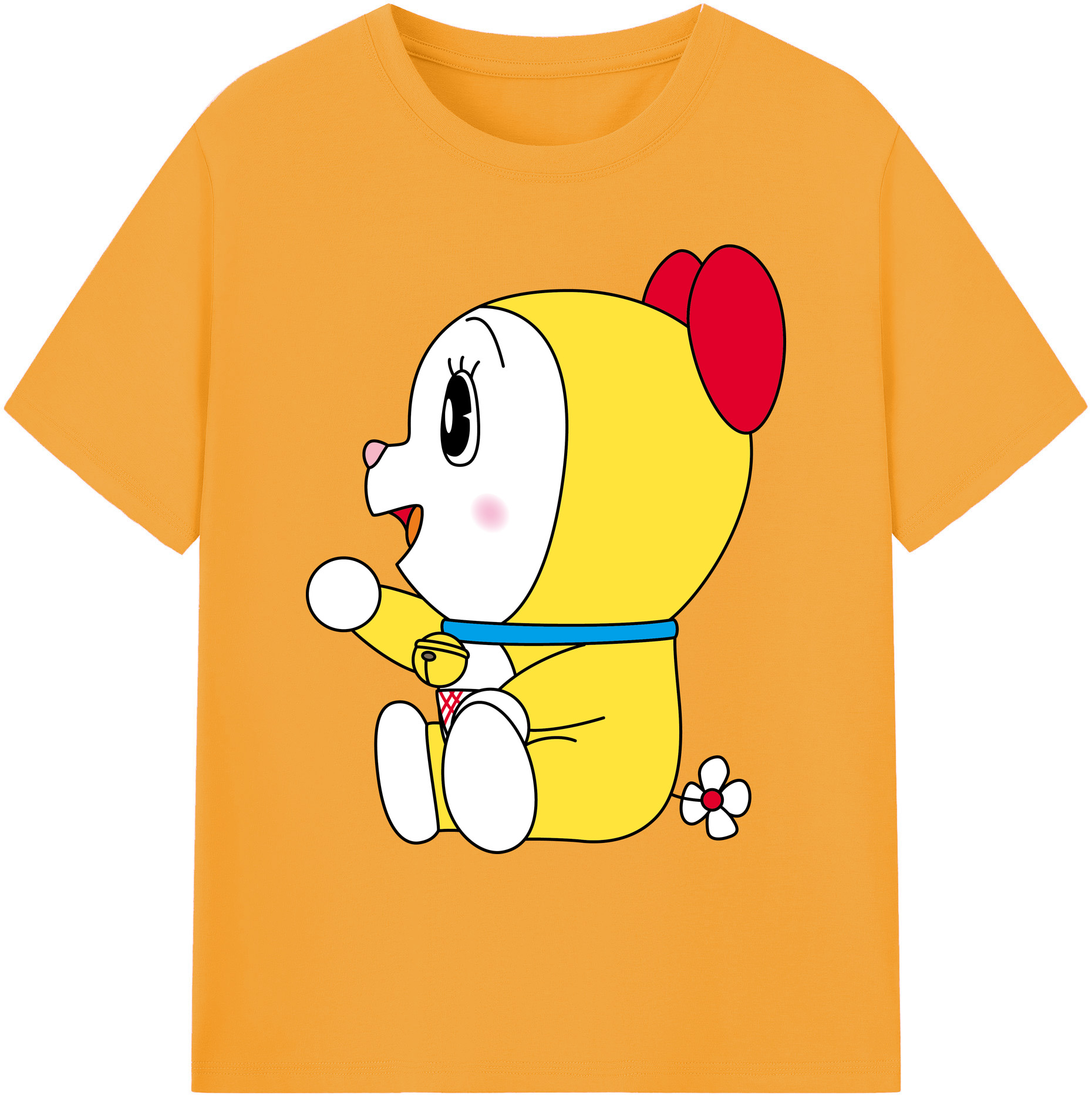 （画像用） ドラえもん ドラミ Doraemon Dorami 綿100％ メンズ半袖Tシャツ｜肌触りやわらか＆通気性