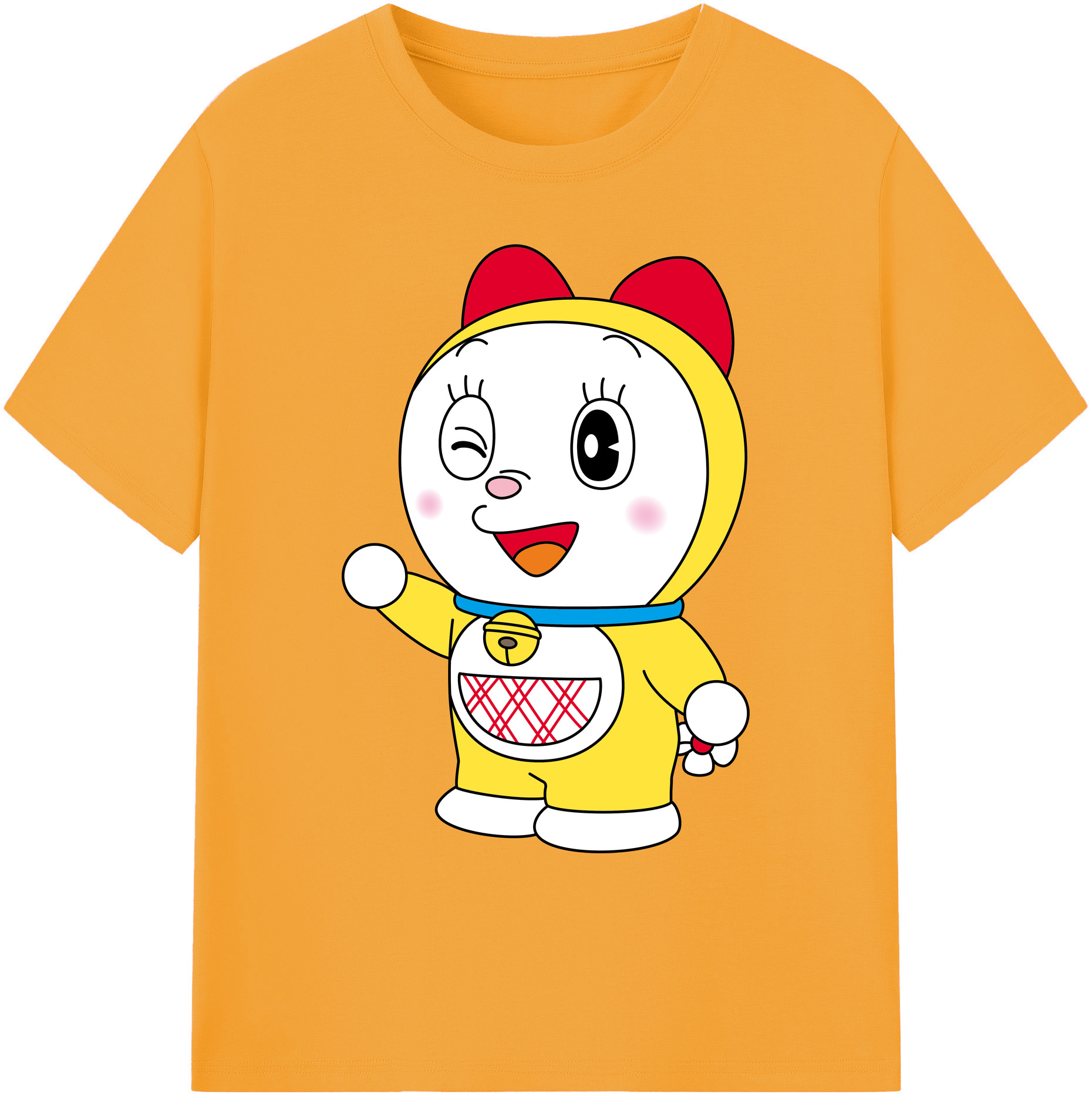 （画像用） ドラえもん ドラミ Doraemon Dorami 綿100％ メンズ半袖Tシャツ｜肌触りやわらか＆通気性